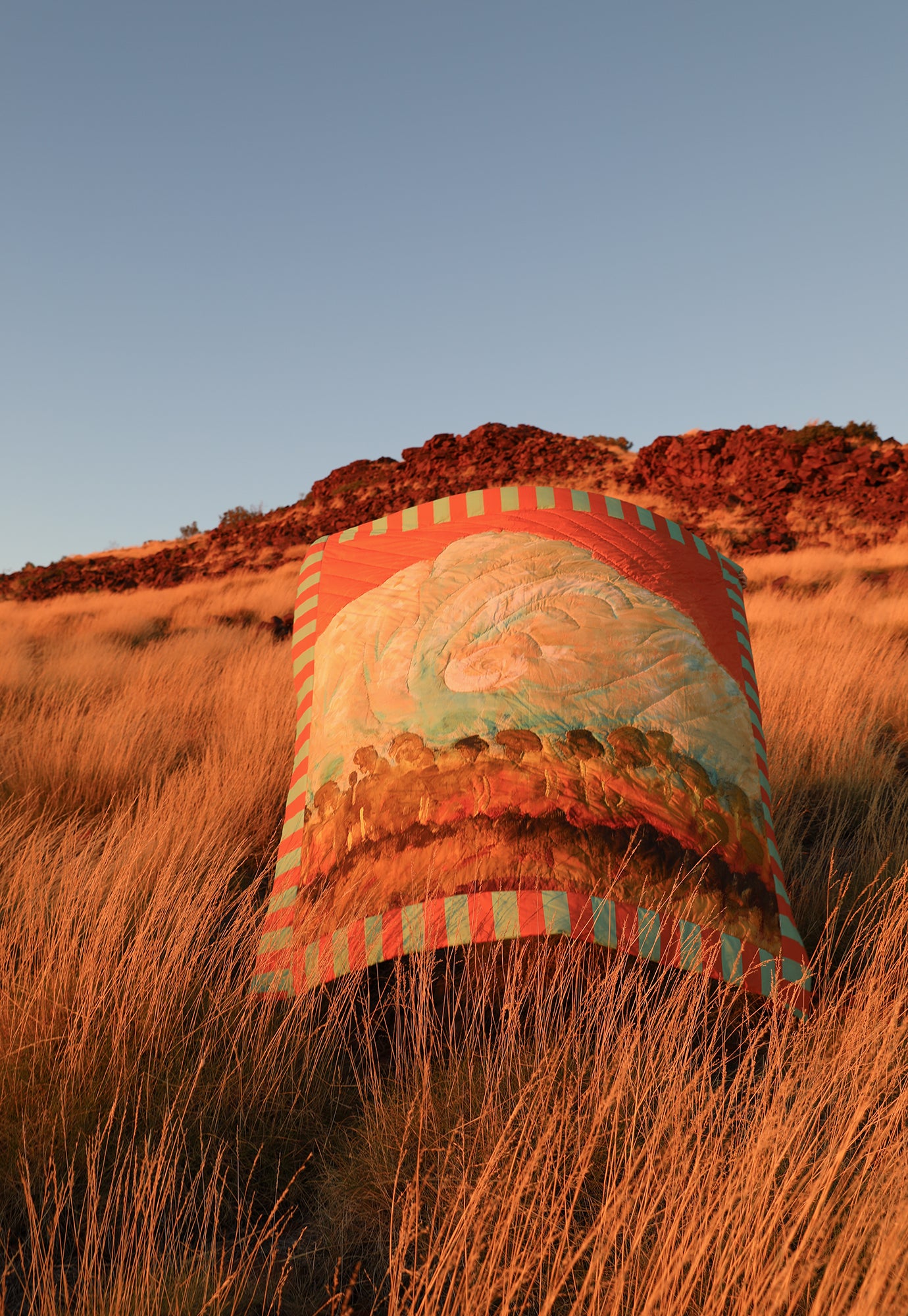 Organic Cotton Kantha Quilt - Cloud Sky