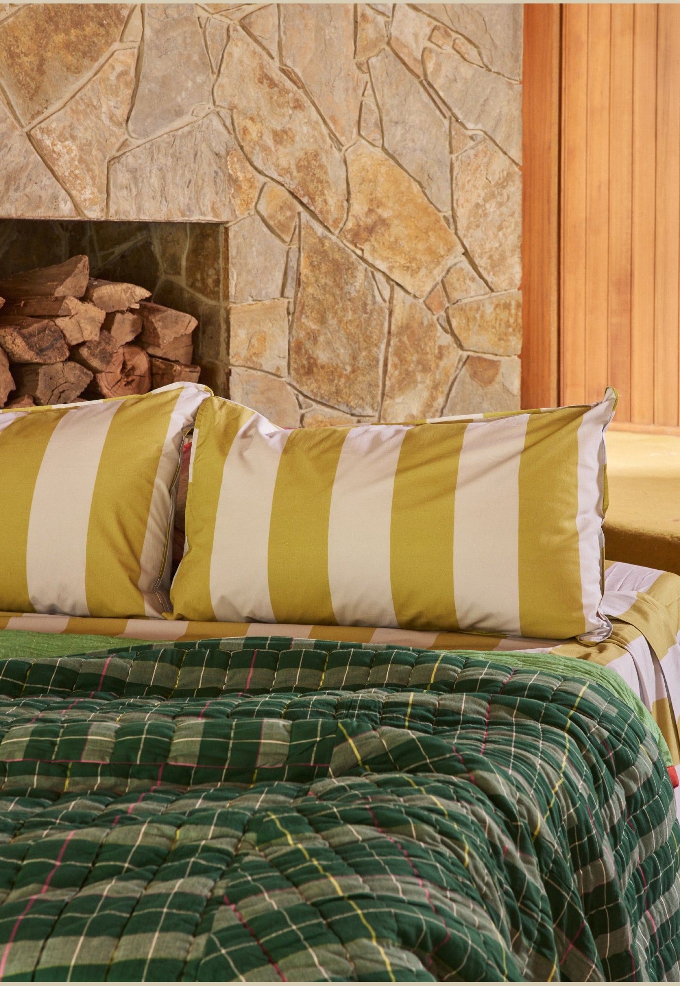 Remnant Kantha Quilt - Fern Check