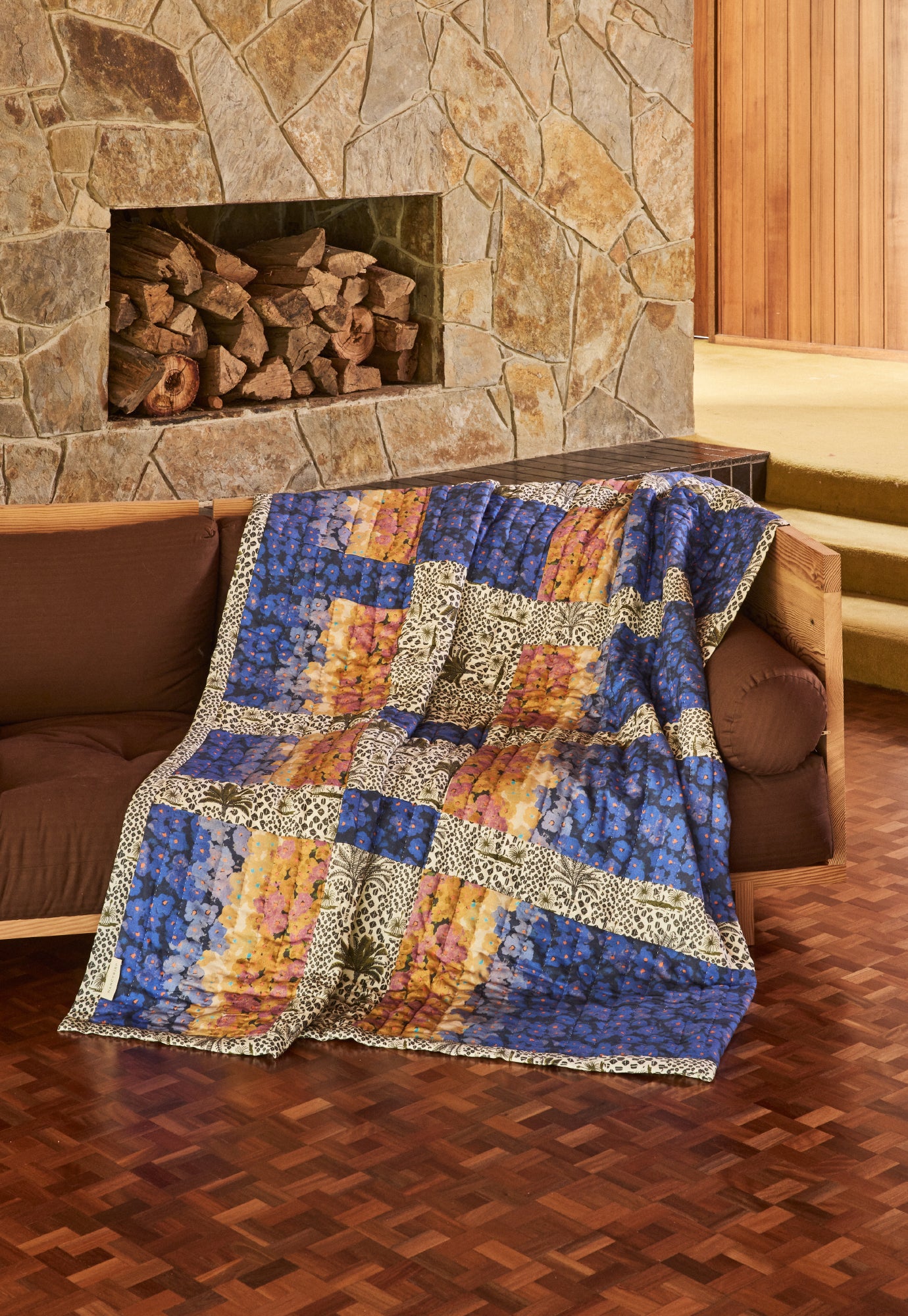Ombre Remnant Kantha Quilt - Multi