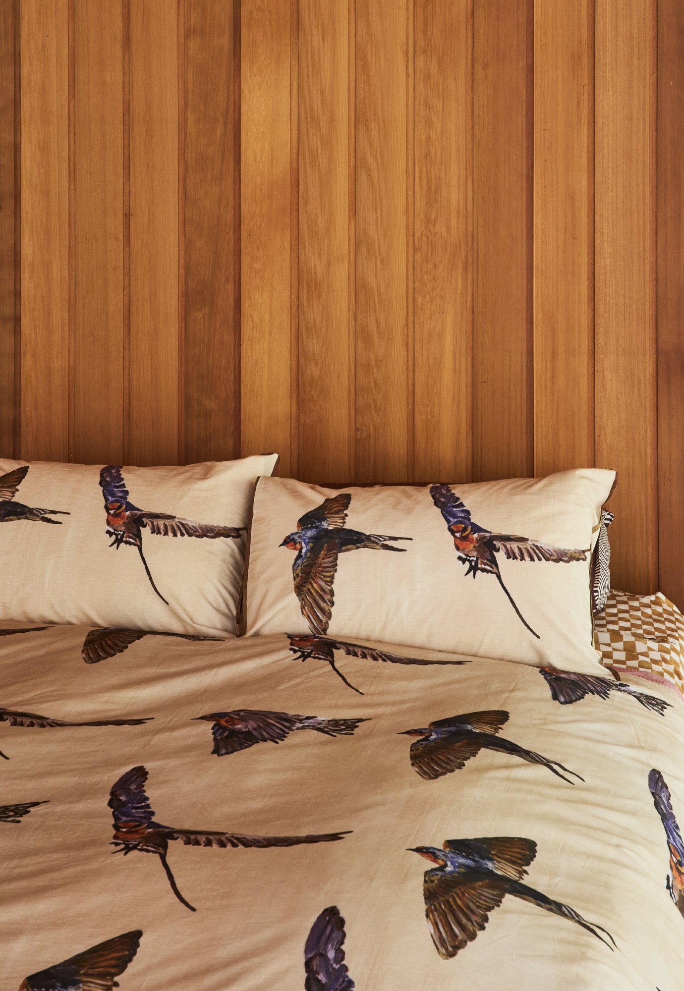 Organic Cotton Quilt Cover - Welcome Swallows