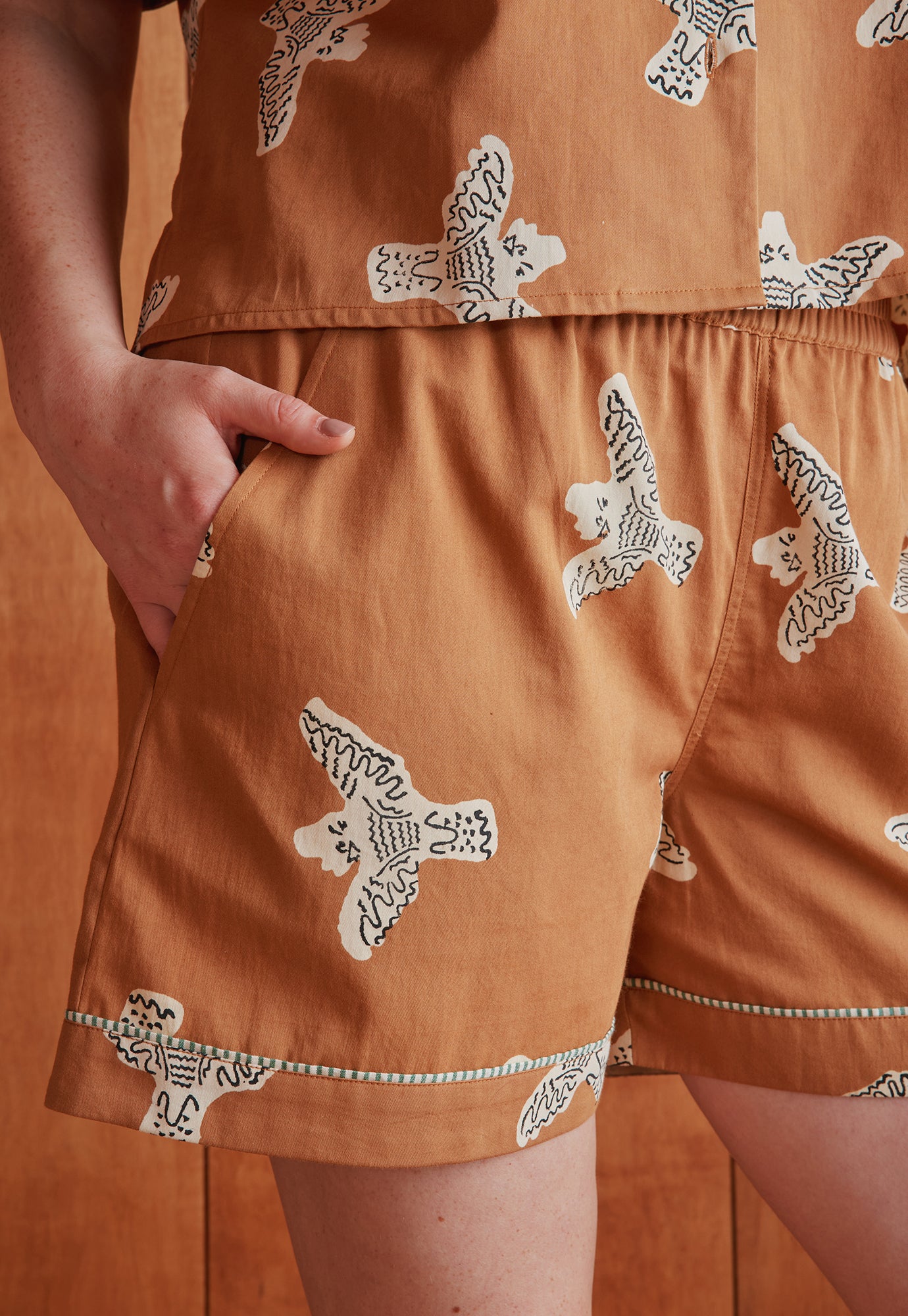 Short Pyjama Set - Cockatoo Brown