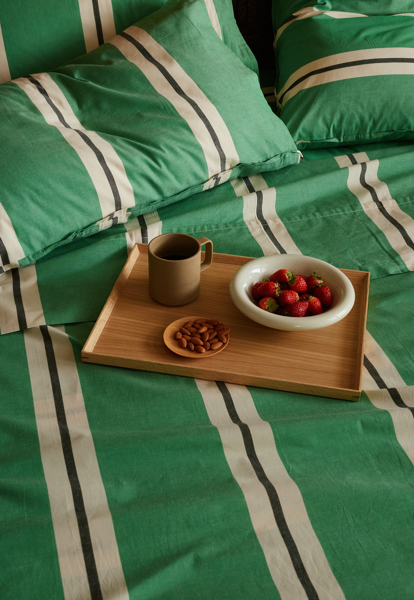 Flat Sheet - Green Stripe