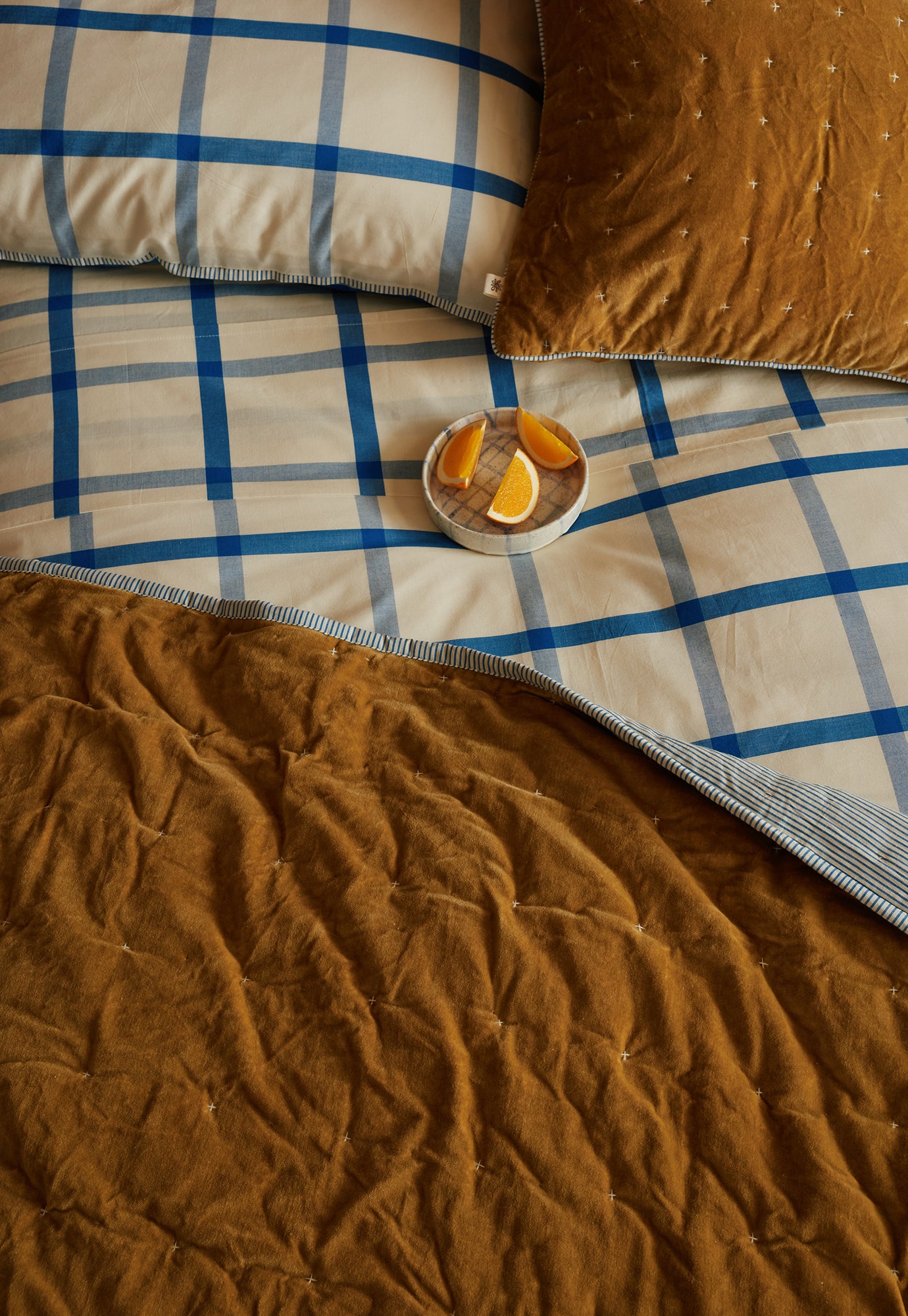 Velvet Kantha Quilt - Fennel Seed