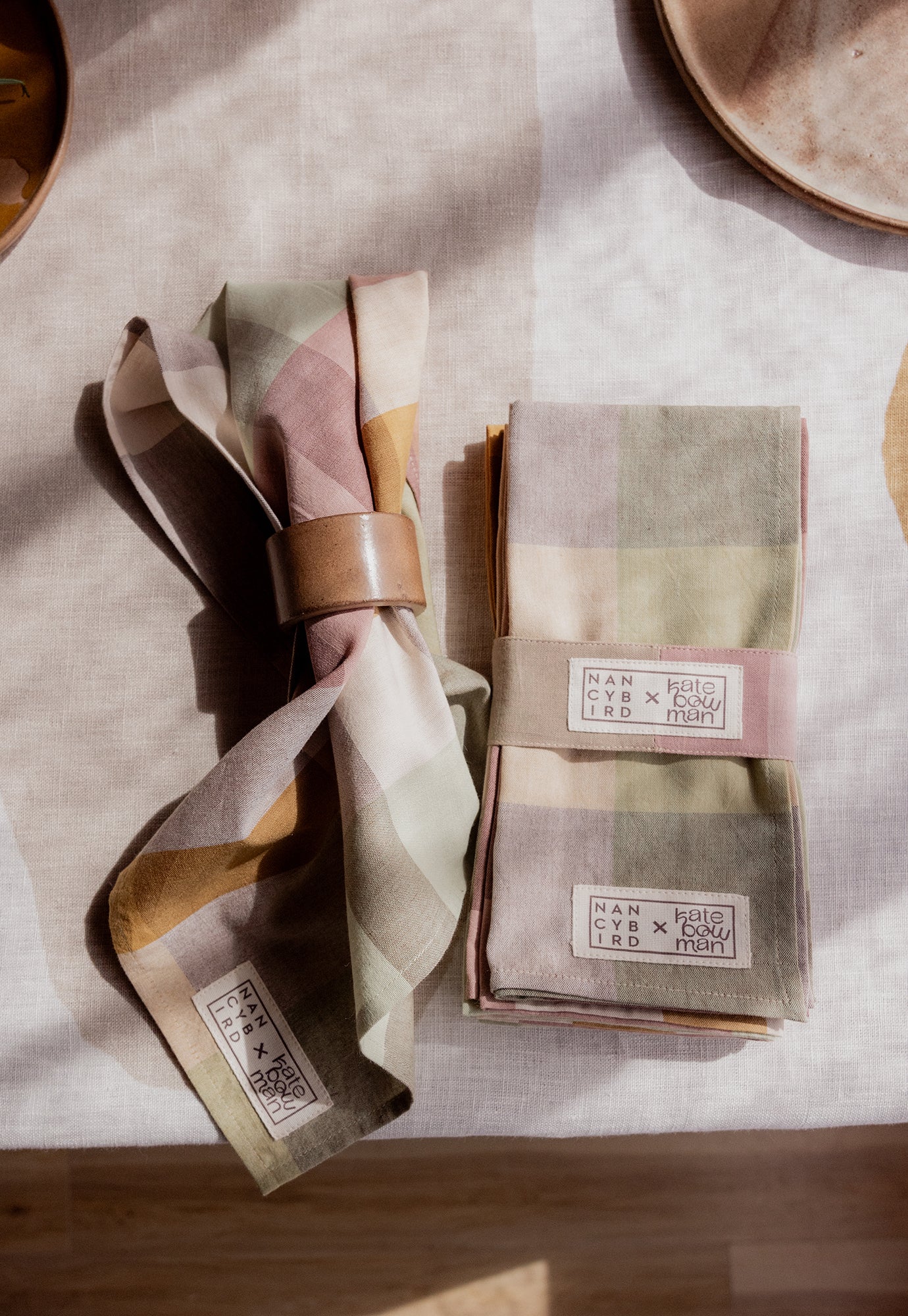 Shore Check Napkin Set - Handwoven