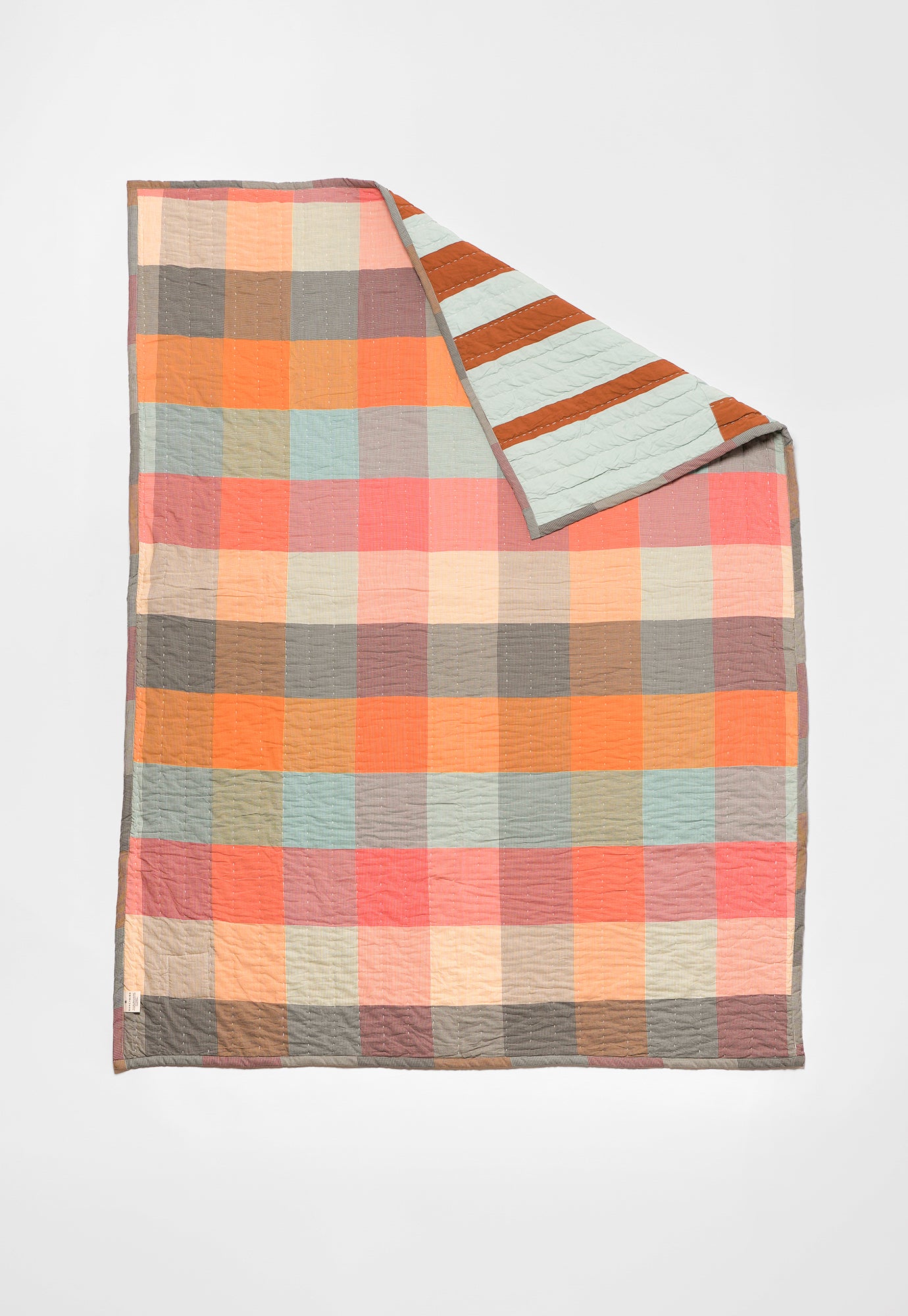 Kantha Quilt - Tobacco Stripe
