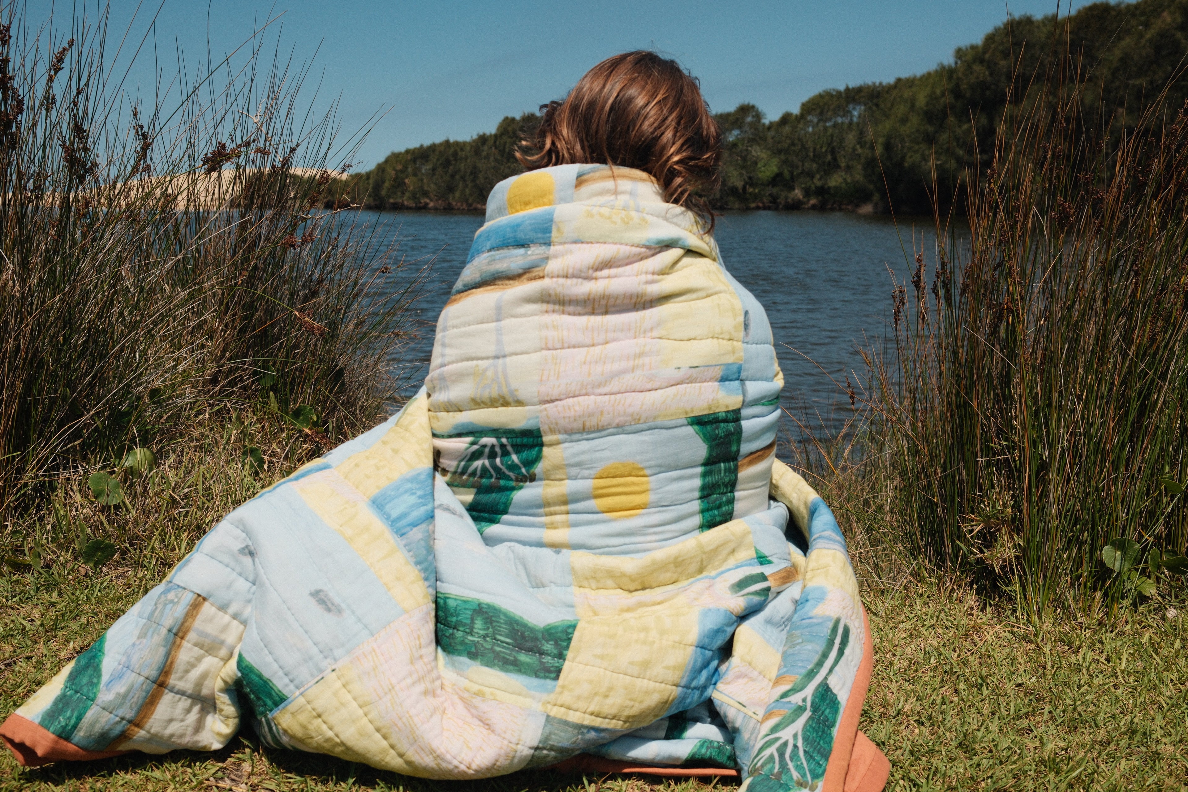 Small Squares Kantha Quilt - Glenloch