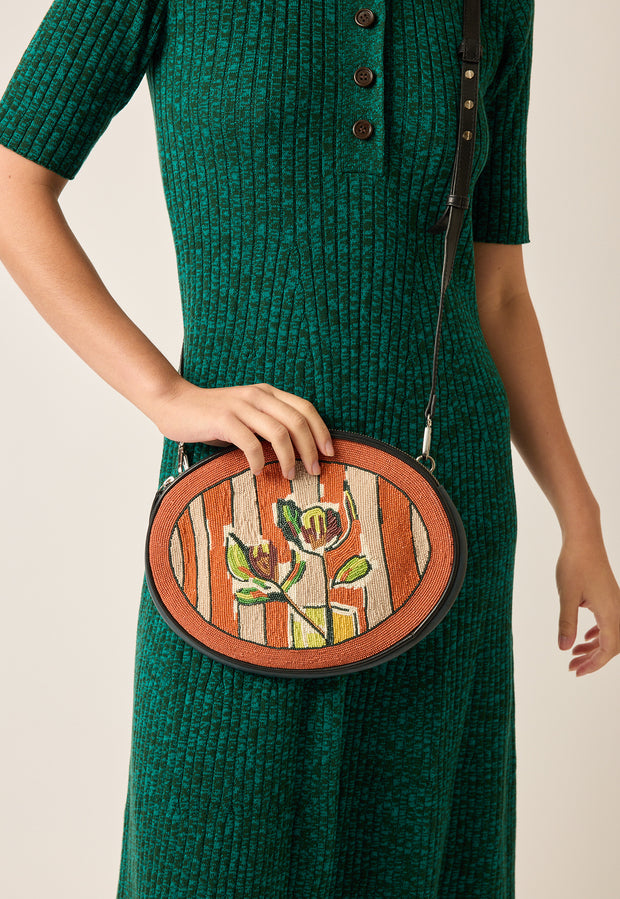 Beaded Clutch - Afternoon Stripe