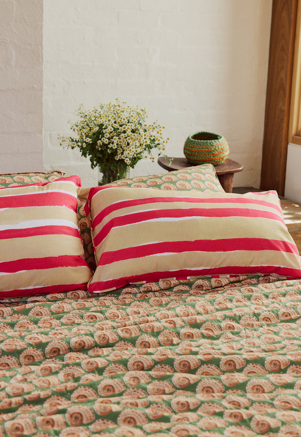 Organic Cotton Pillowcase - Pink Stripe
