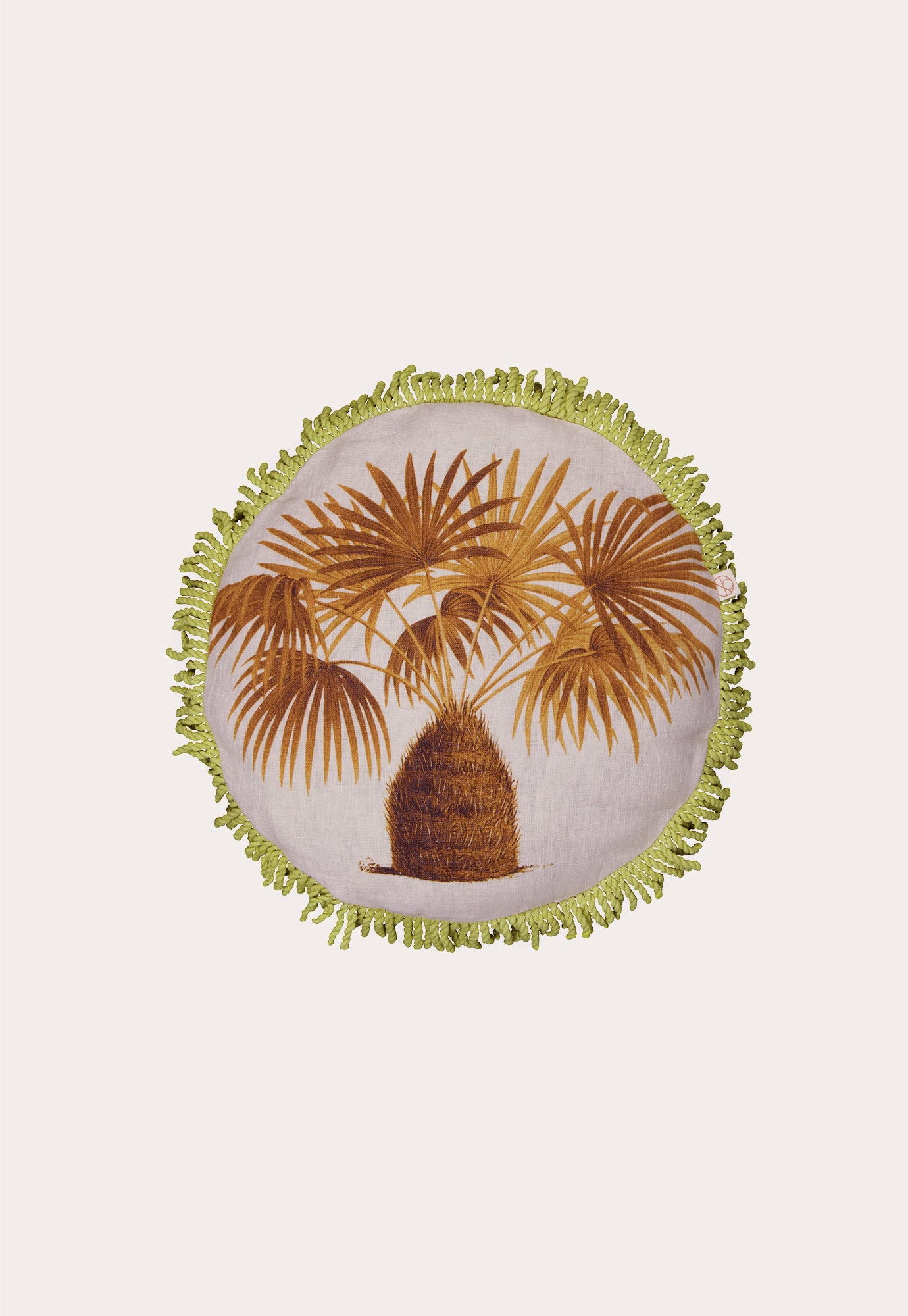 Palm Linen Round Cushion