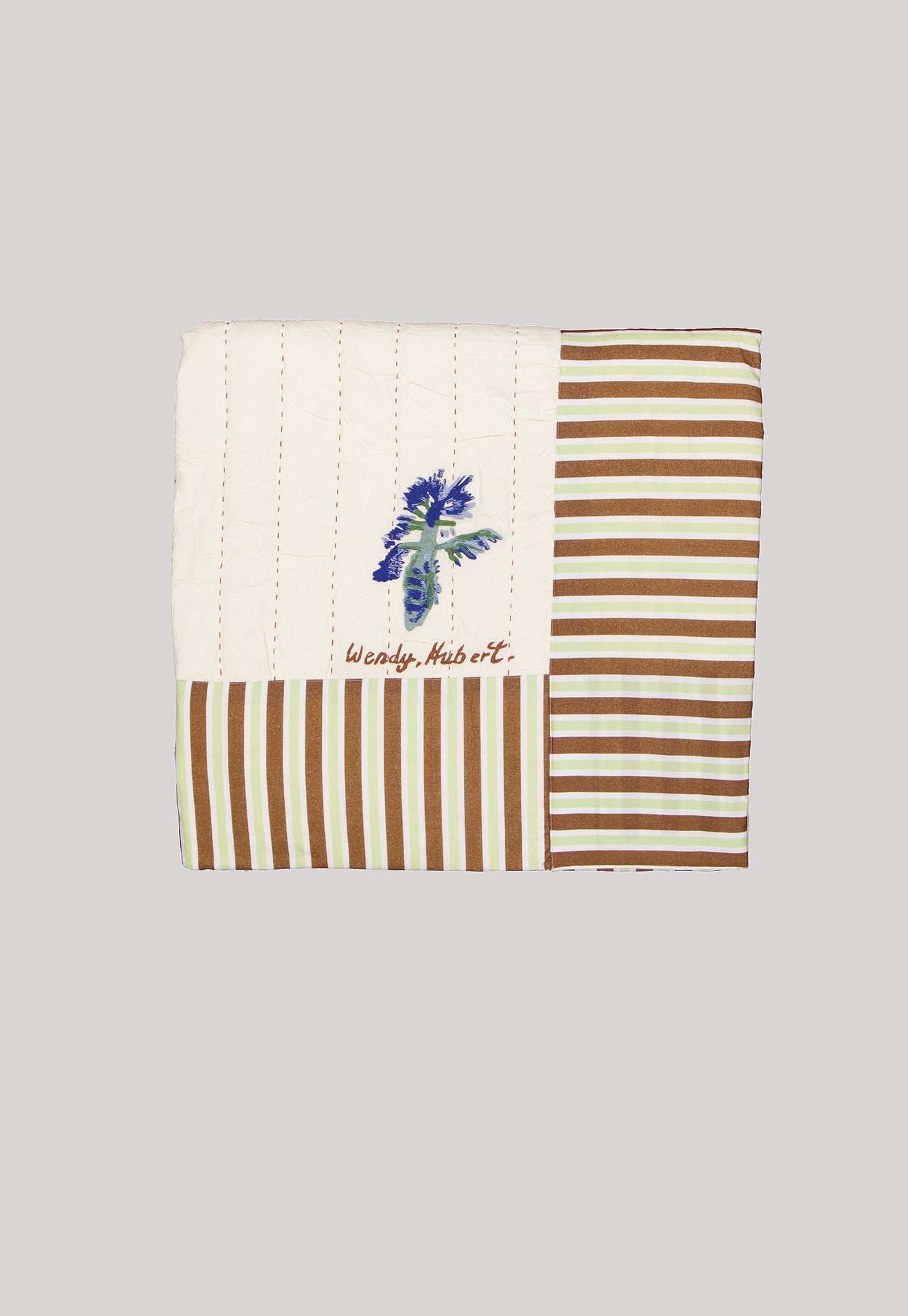 Organic Cotton Kantha Quilt - Lily Pads