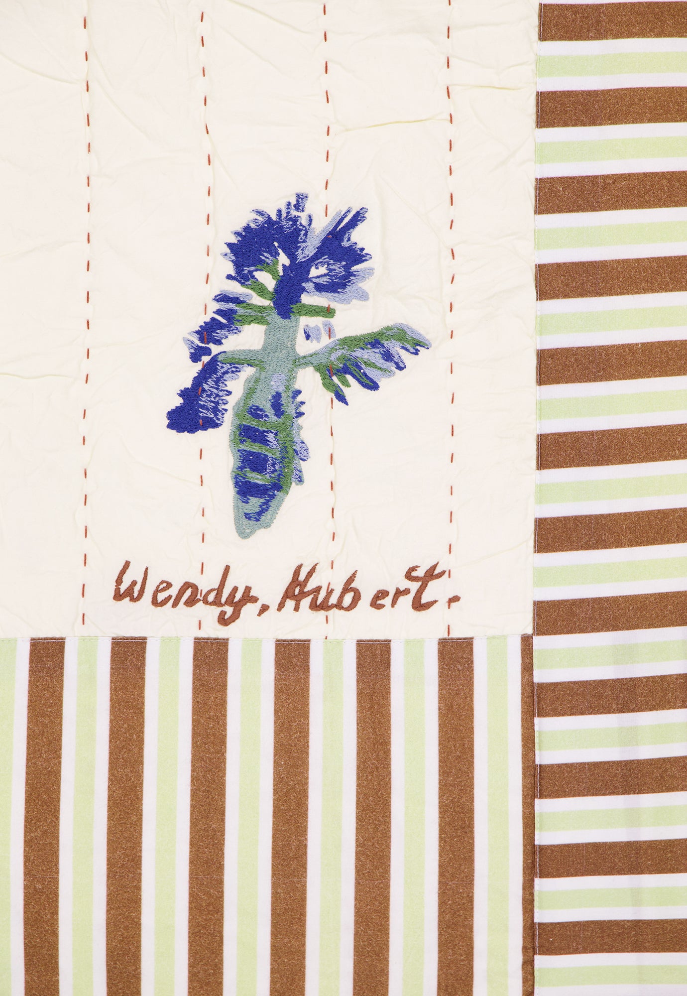 Organic Cotton Kantha Quilt - Lily Pads