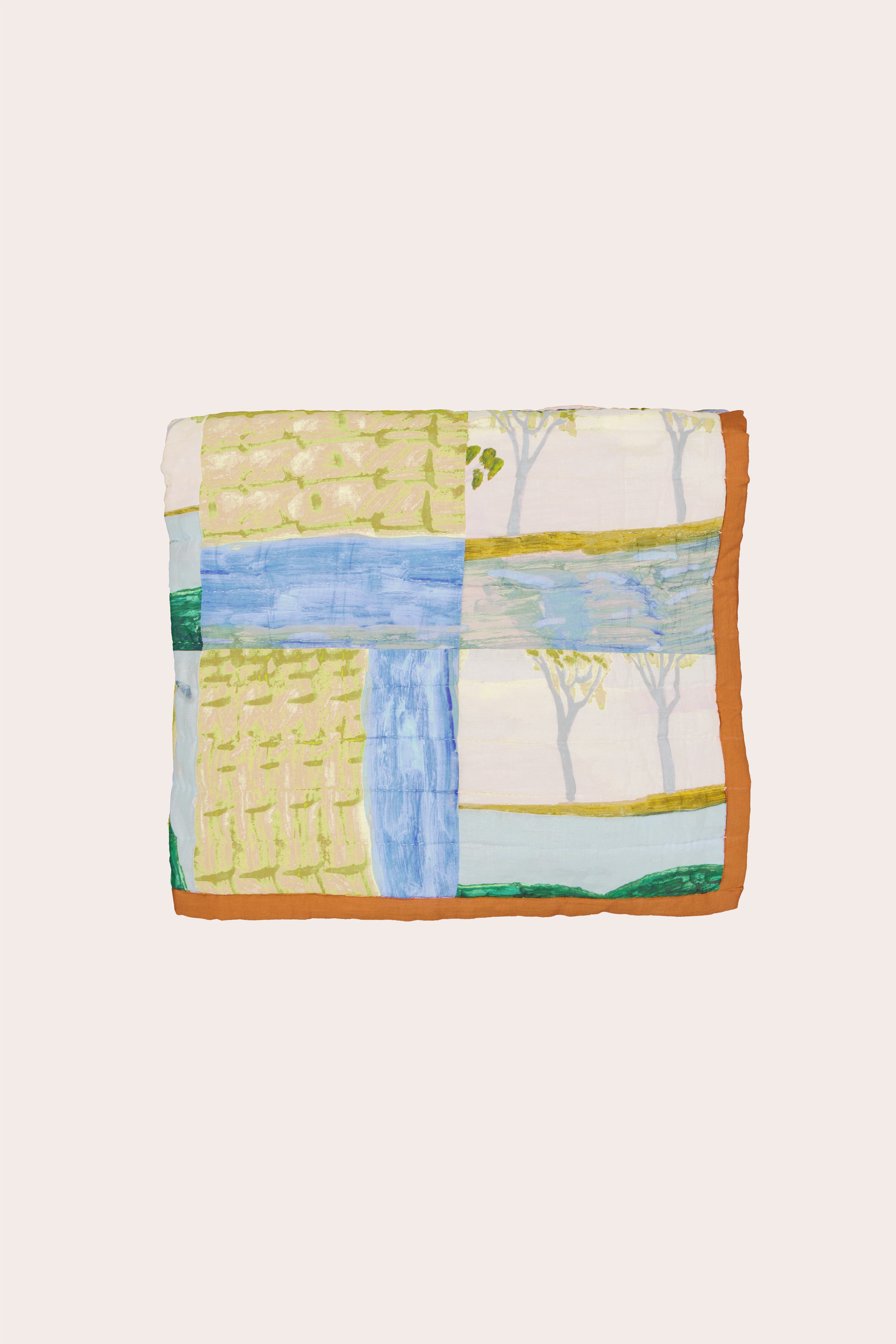 Small Squares Kantha Quilt - Glenloch