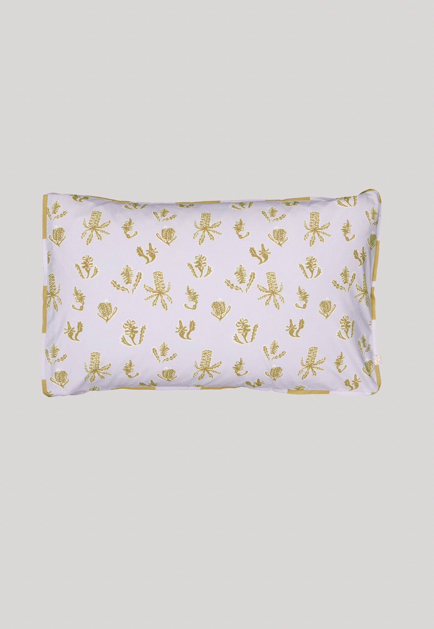 Organic Cotton Pillowcase - Banksia Lino Green