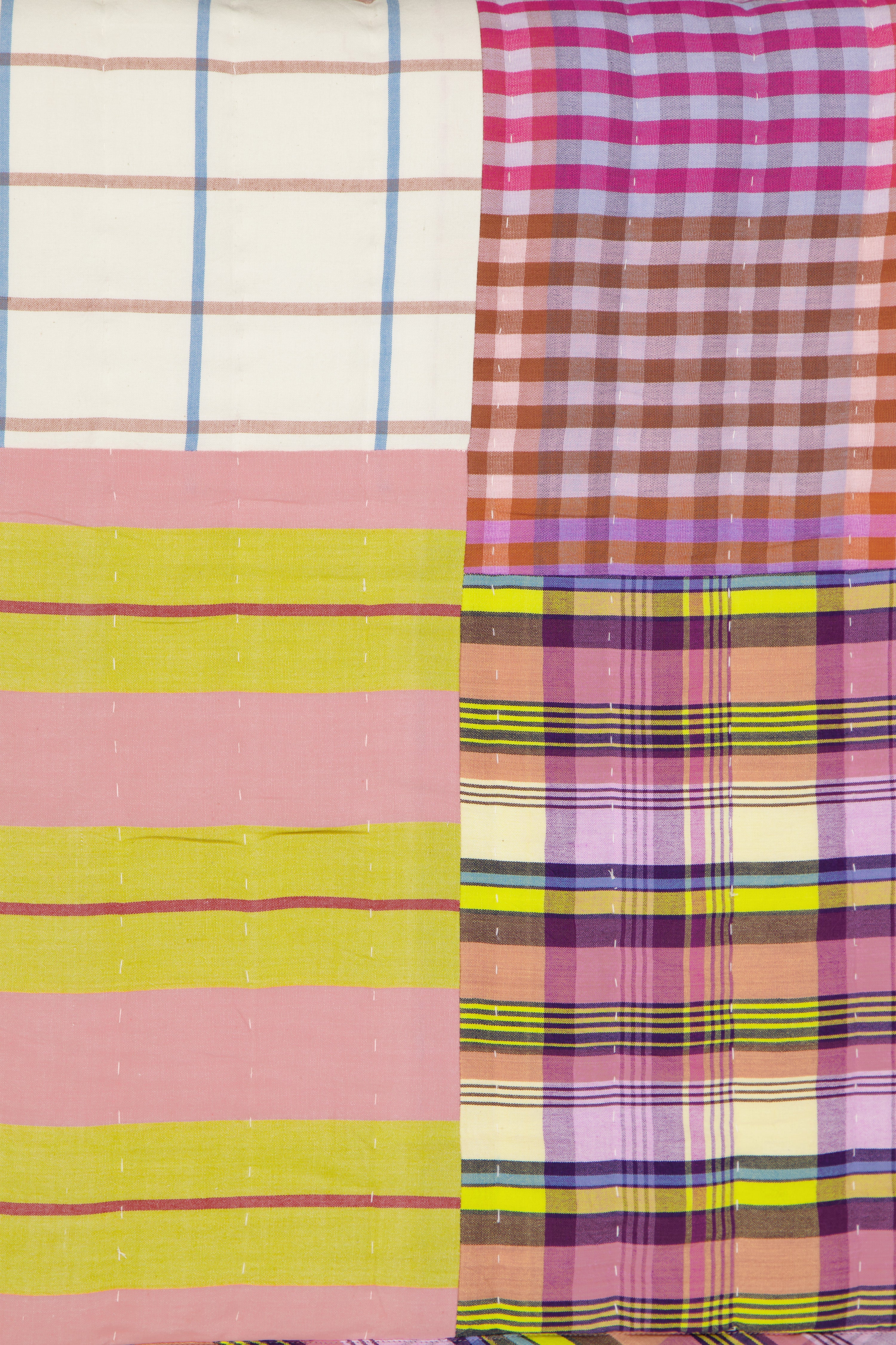 Remnant Kantha Quilt - Spring Check