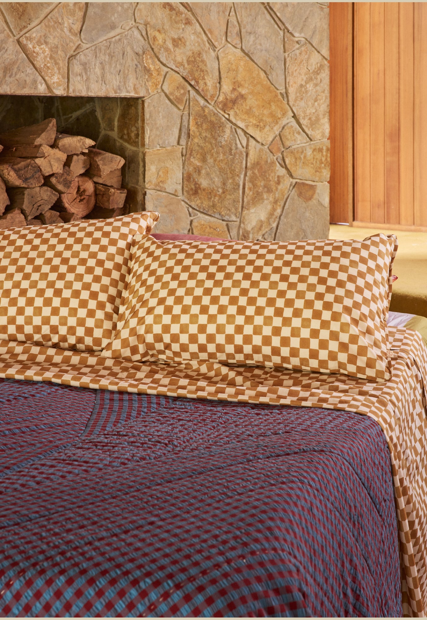 Remnant Kantha Quilt - Dusk Check