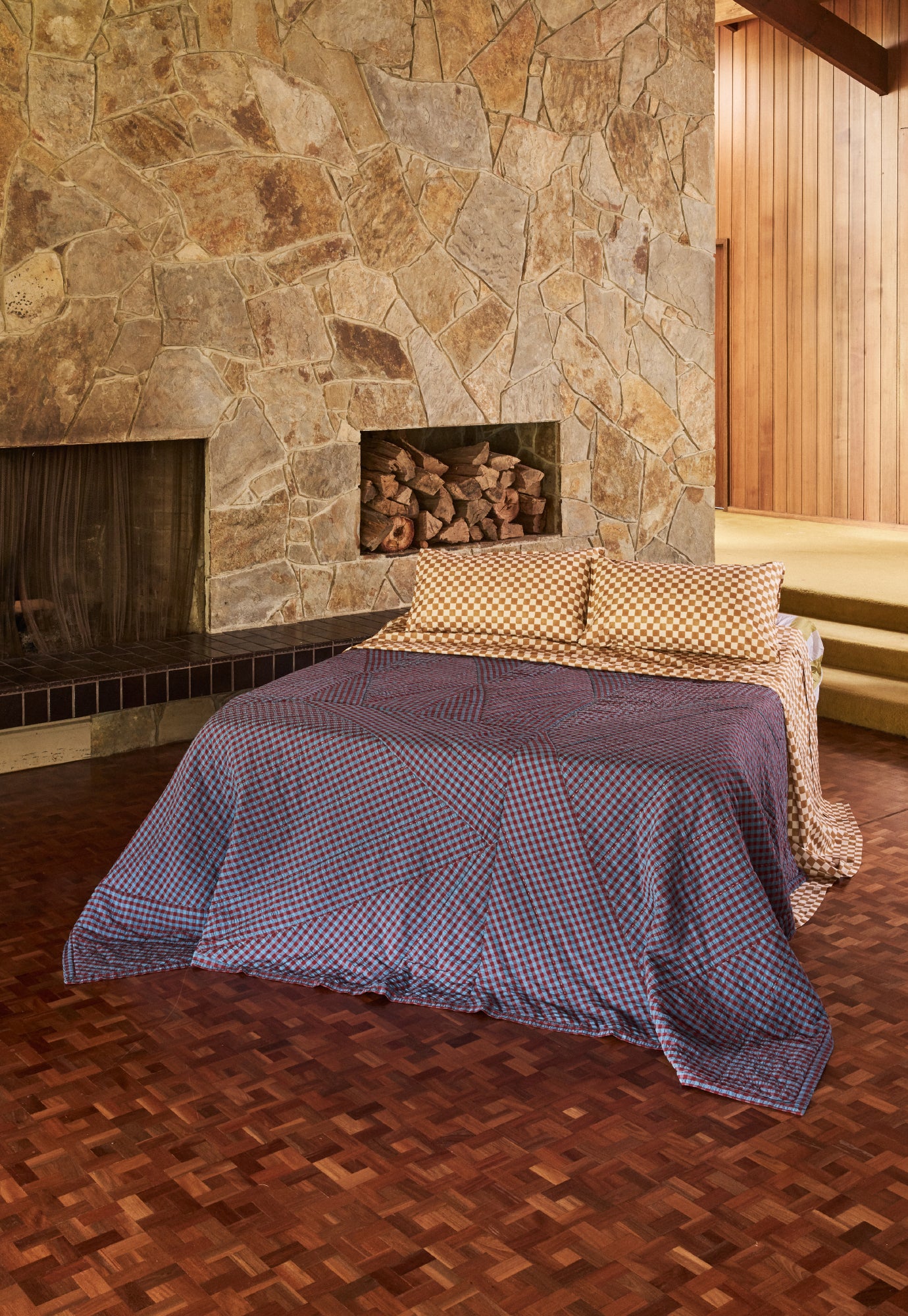 Remnant Kantha Quilt - Dusk Check