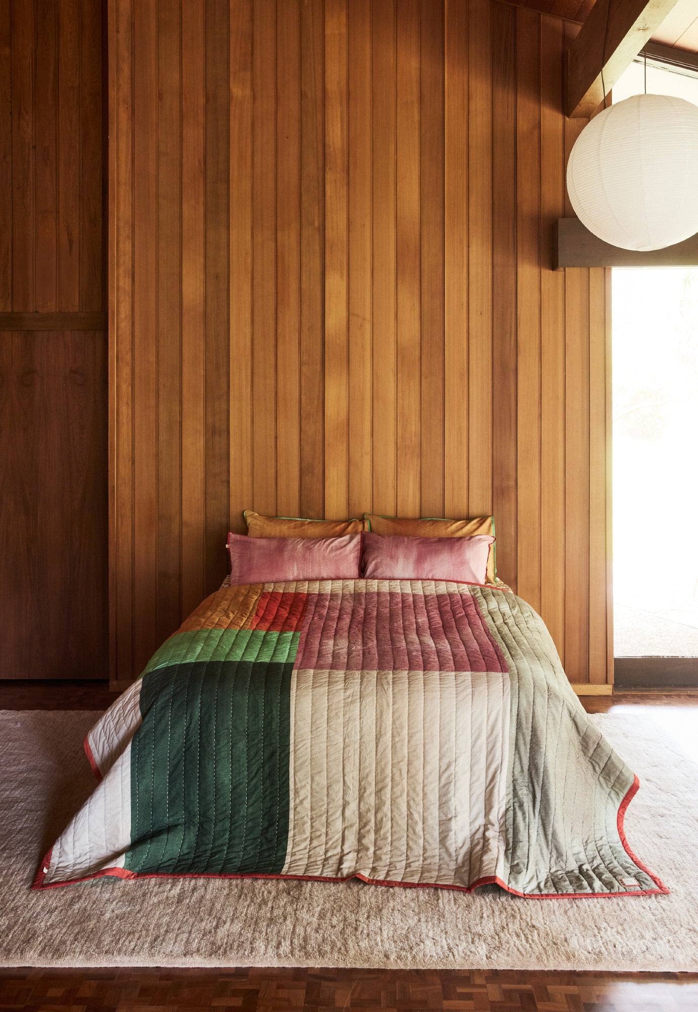 Organic Cotton Kantha Quilt - Painted Patchwork