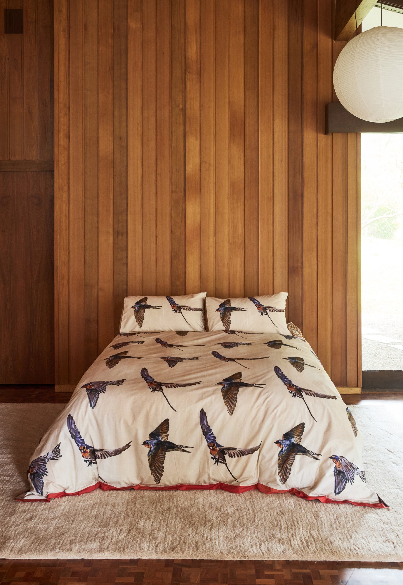 Organic Cotton Quilt Cover - Welcome Swallows