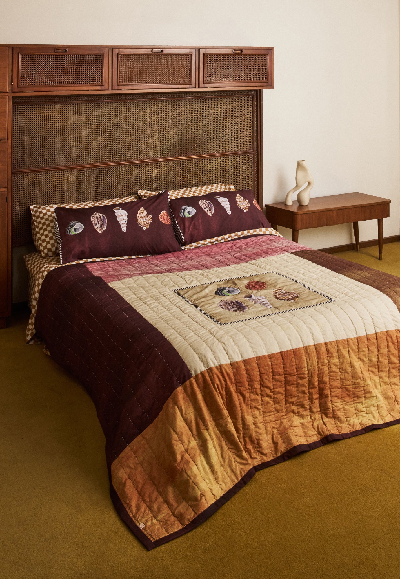Organic Cotton Kantha Quilt - Shells
