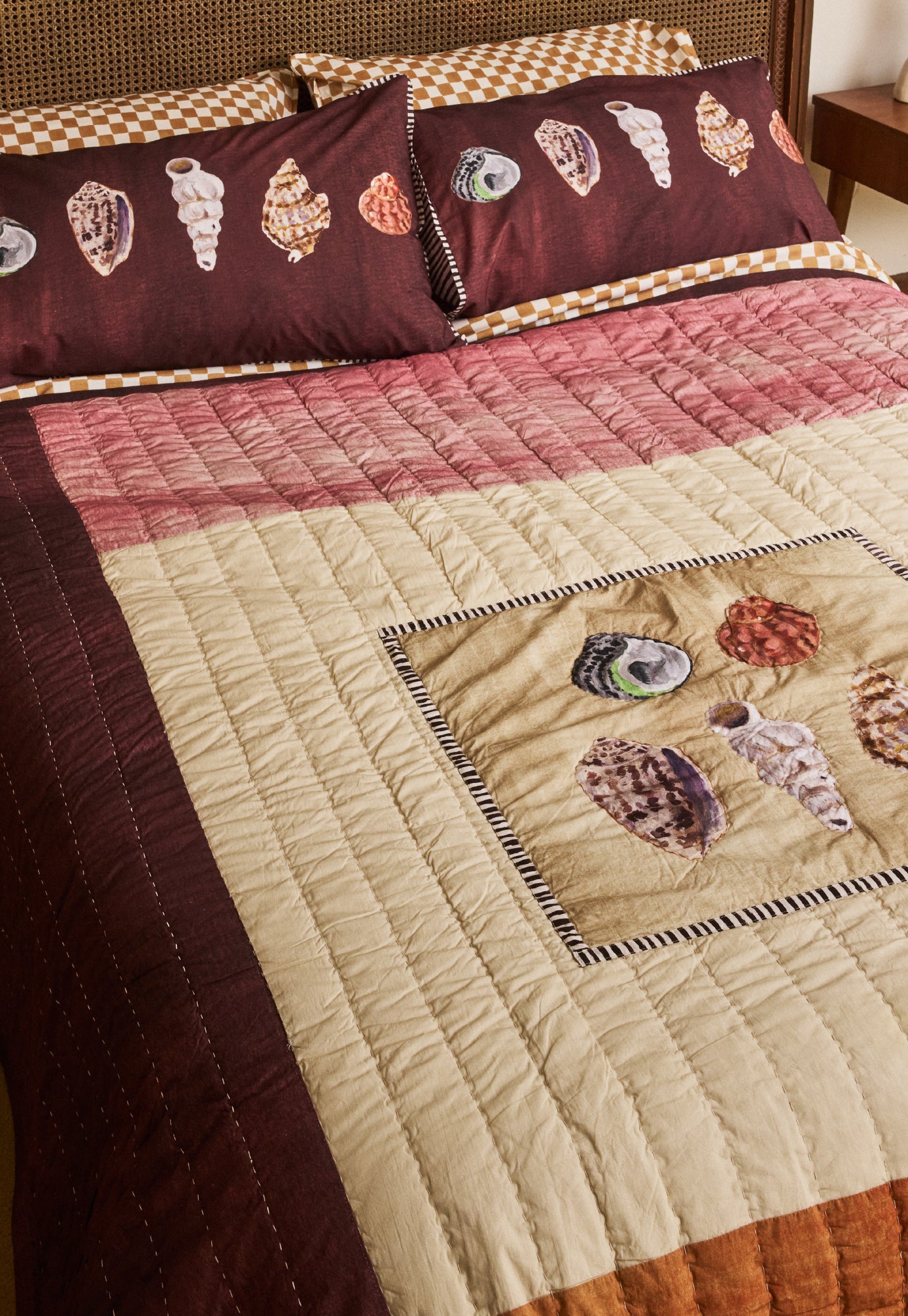 Organic Cotton Kantha Quilt - Shells