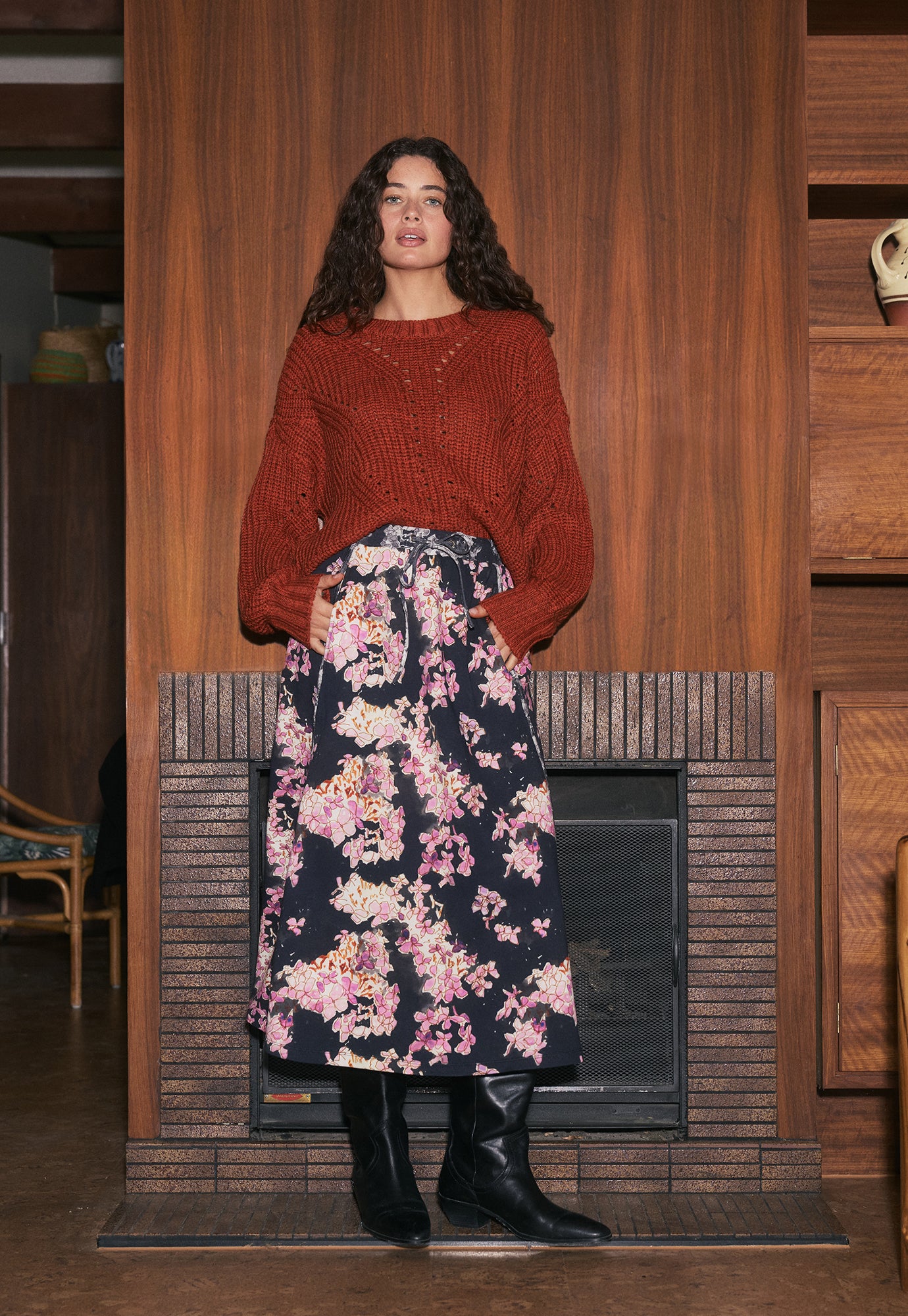 Bibiy stella flower skirt ビビィ Stella Agnes Floral Midi Skirt | Pia Tjelta Studio