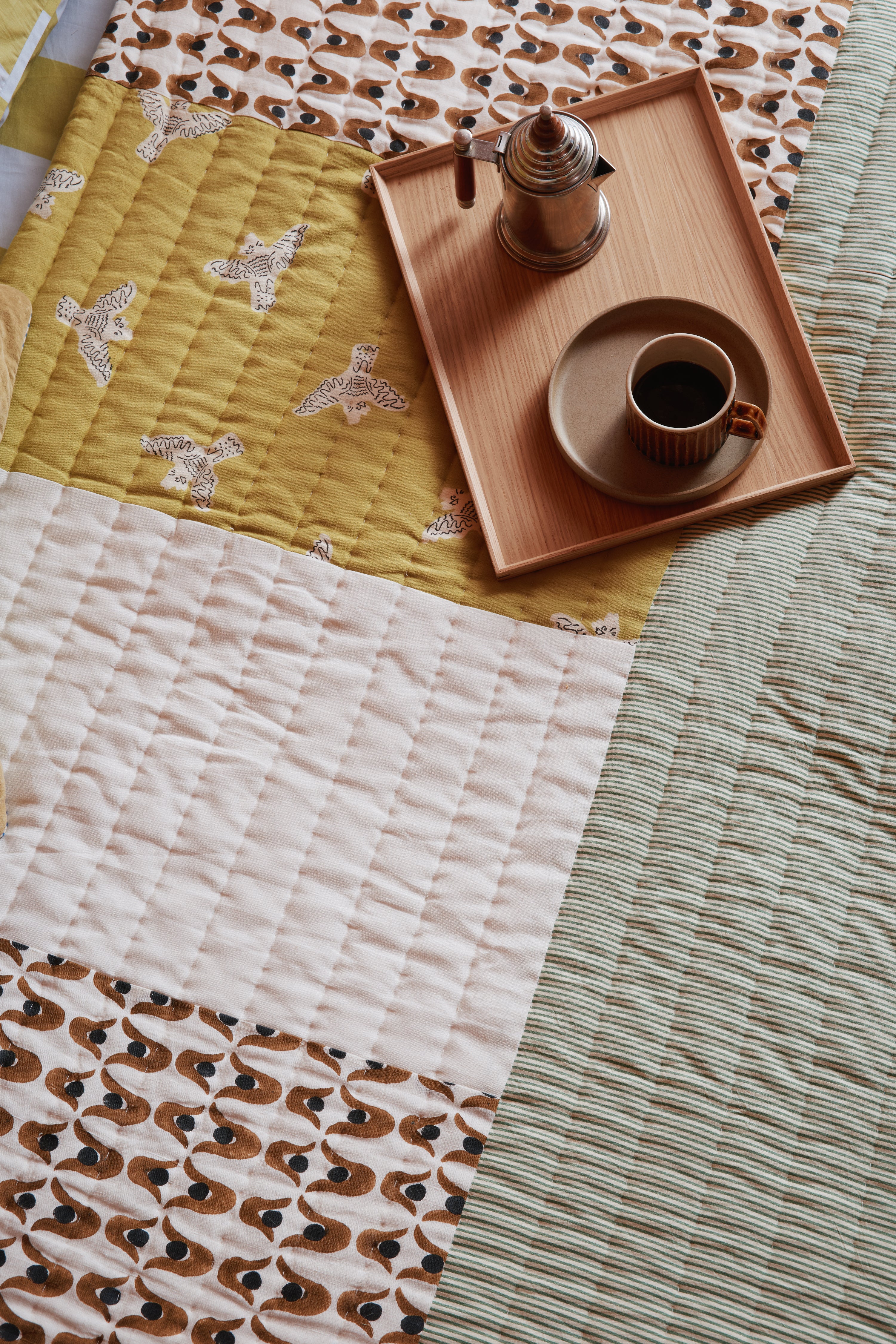 Large Kantha Quilt - Cockatoo