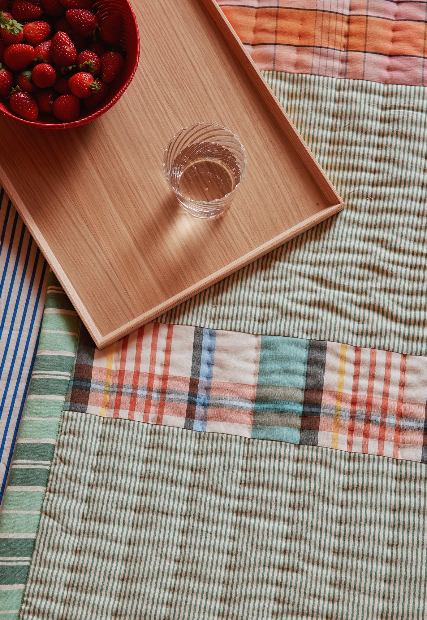 Kantha Quilt - Pink and Green