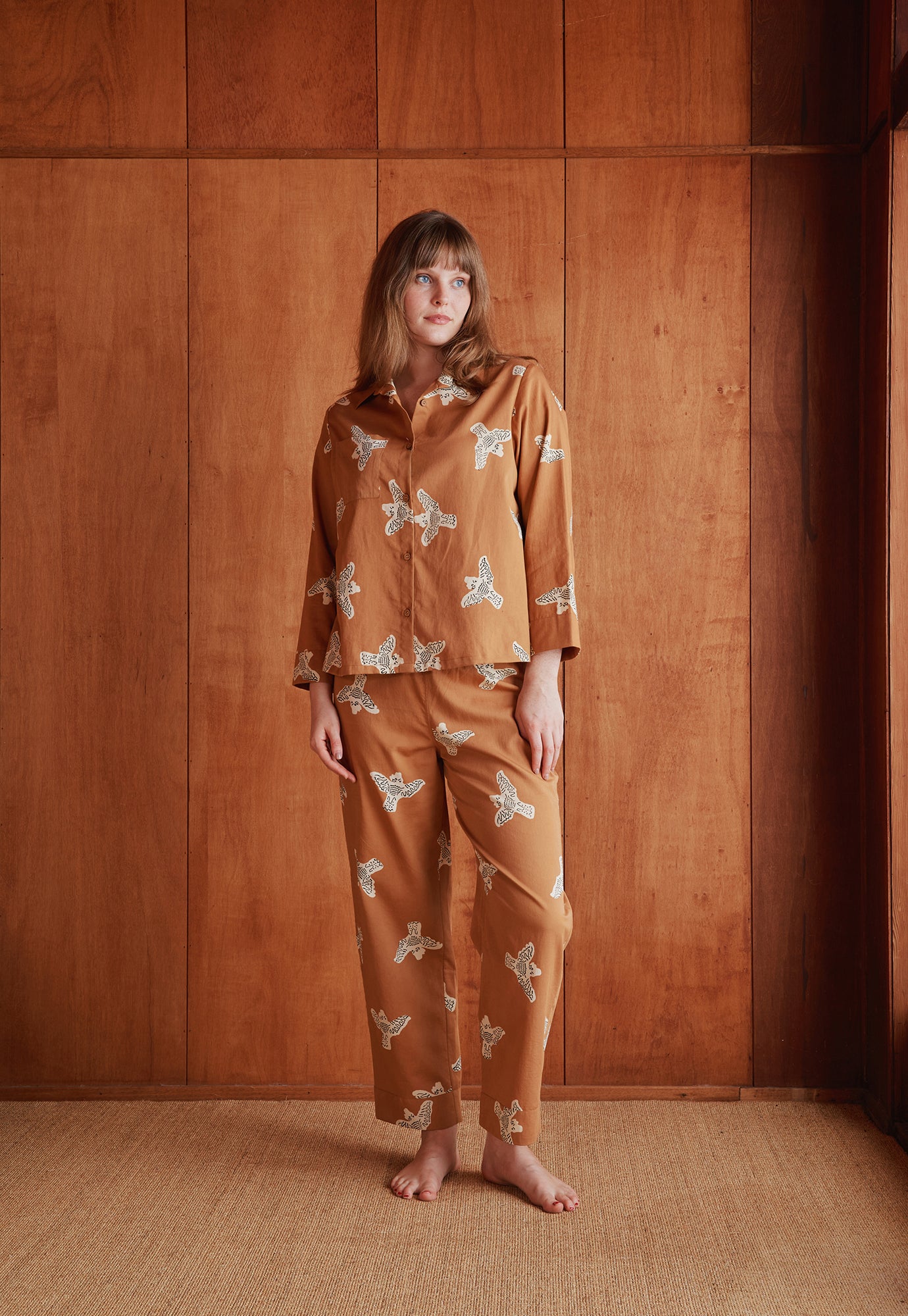 Long Pyjama Set - Cockatoo Brown
