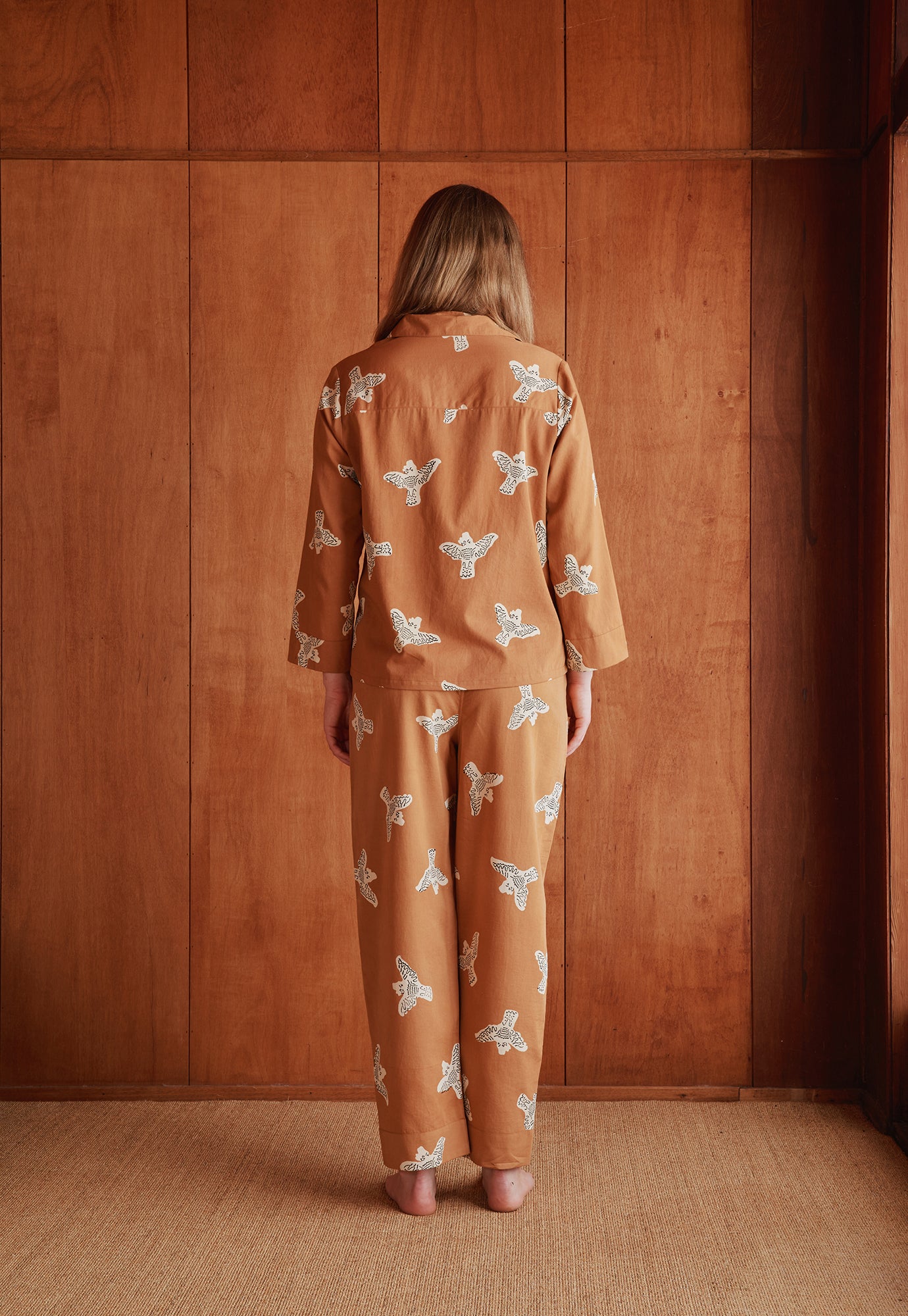 Long Pyjama Set - Cockatoo Brown