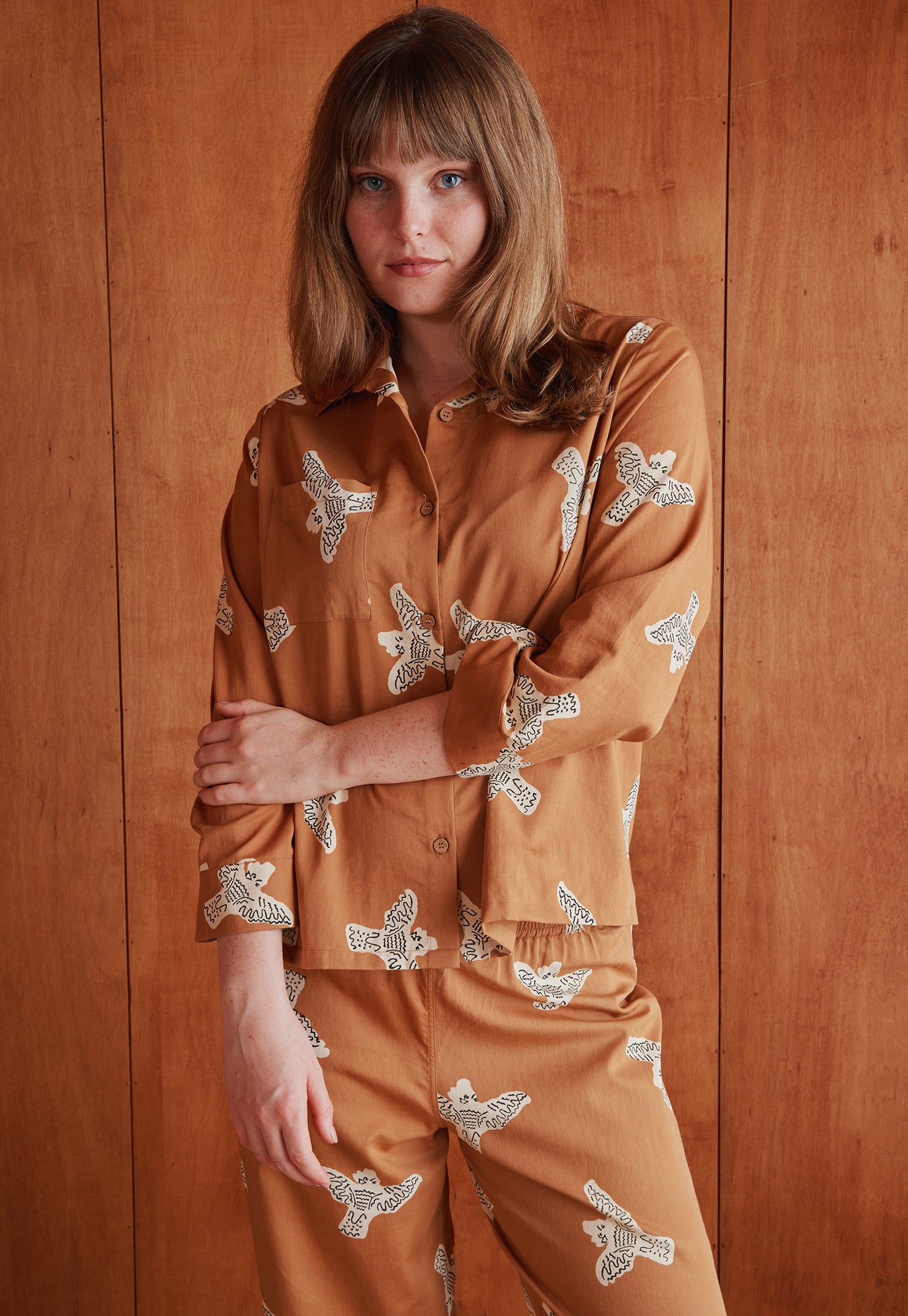 Long Pyjama Set - Cockatoo Brown