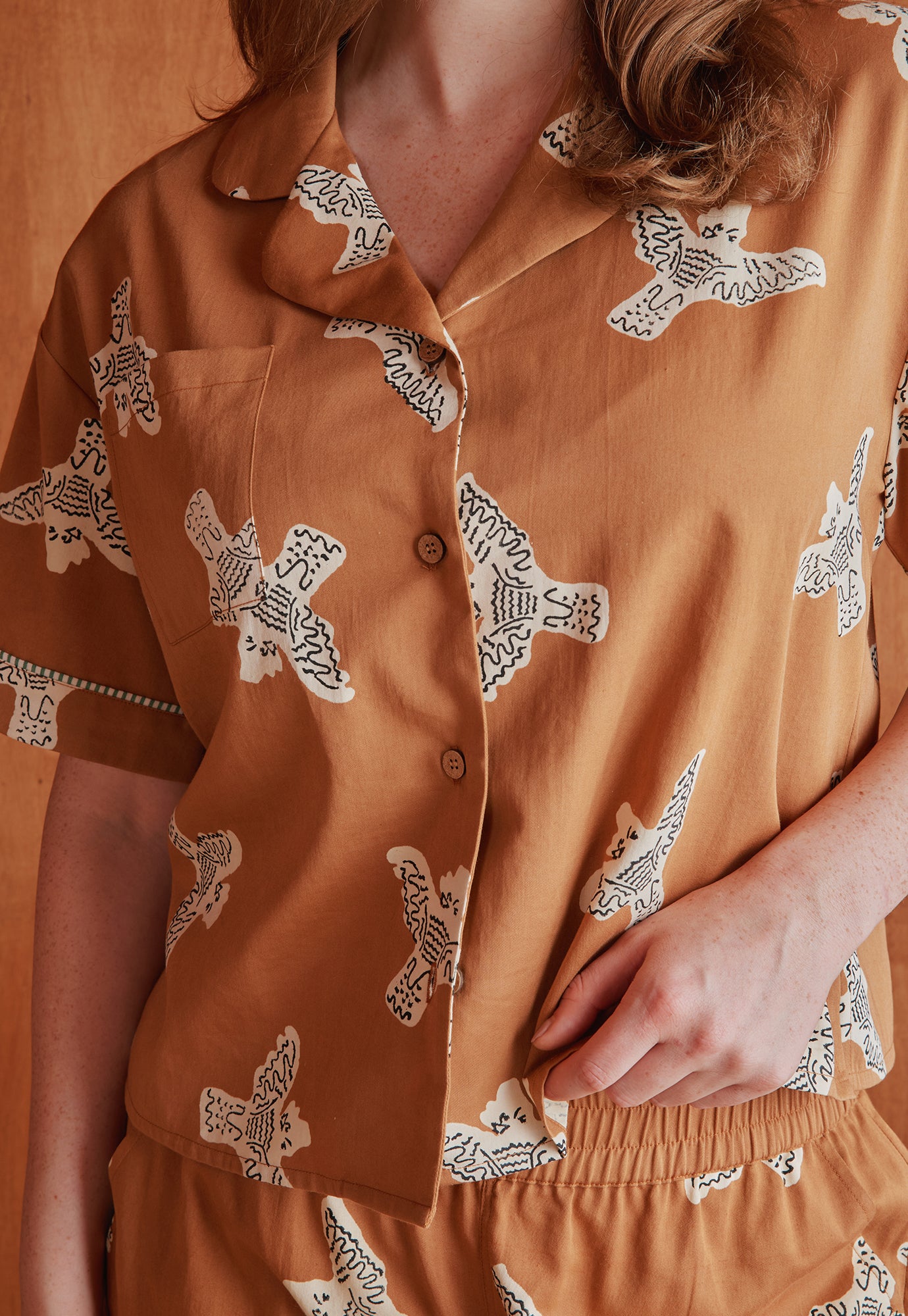 Short Pyjama Set - Cockatoo Brown