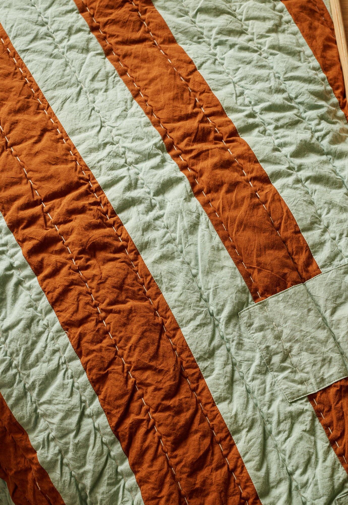Kantha Quilt - Tobacco Stripe