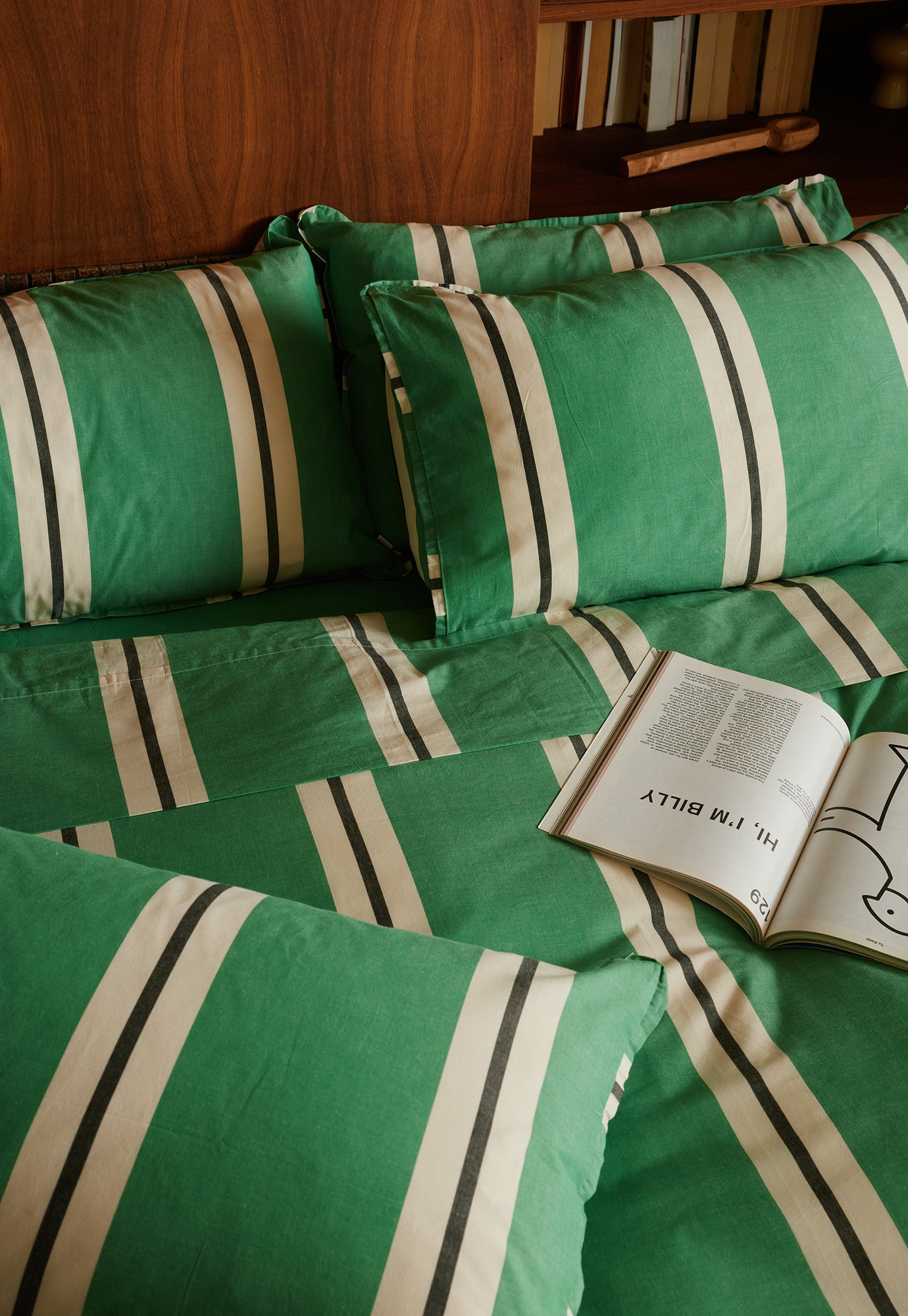 Flat Sheet - Green Stripe