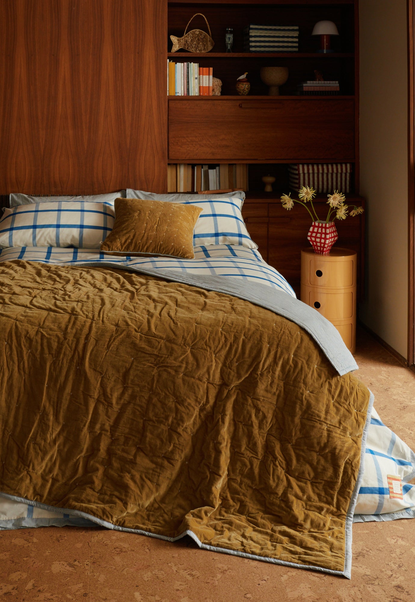 Velvet Kantha Quilt - Fennel Seed