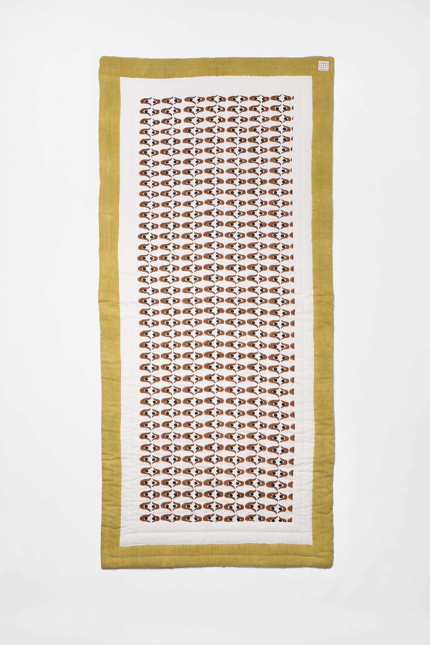 Kantha Quilt Runner - Geo Flower