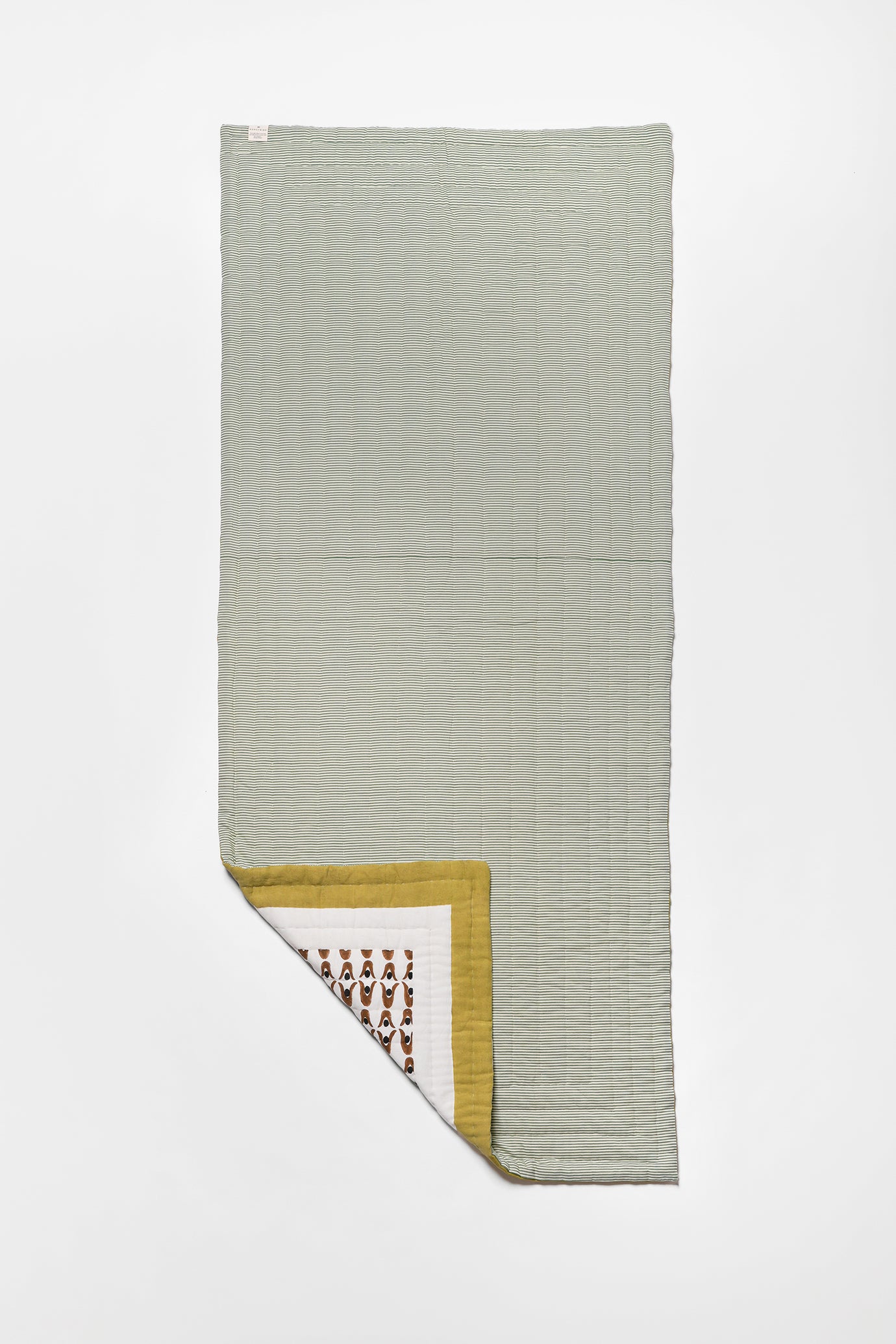 Kantha Quilt Runner - Geo Flower