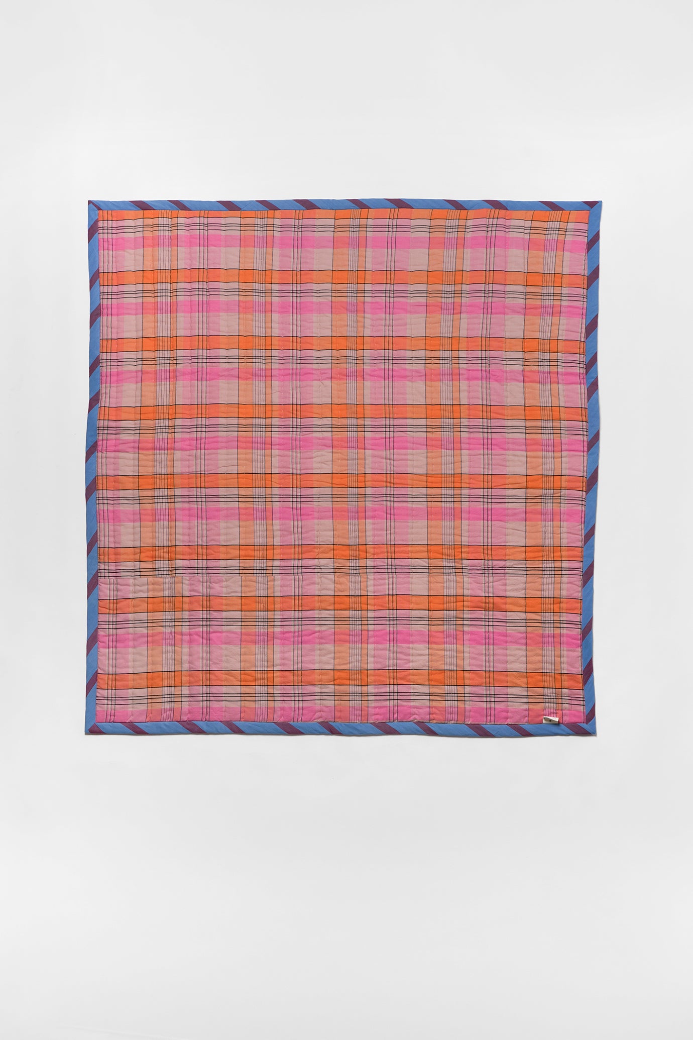 Kantha Quilt - Raspberry Stripe