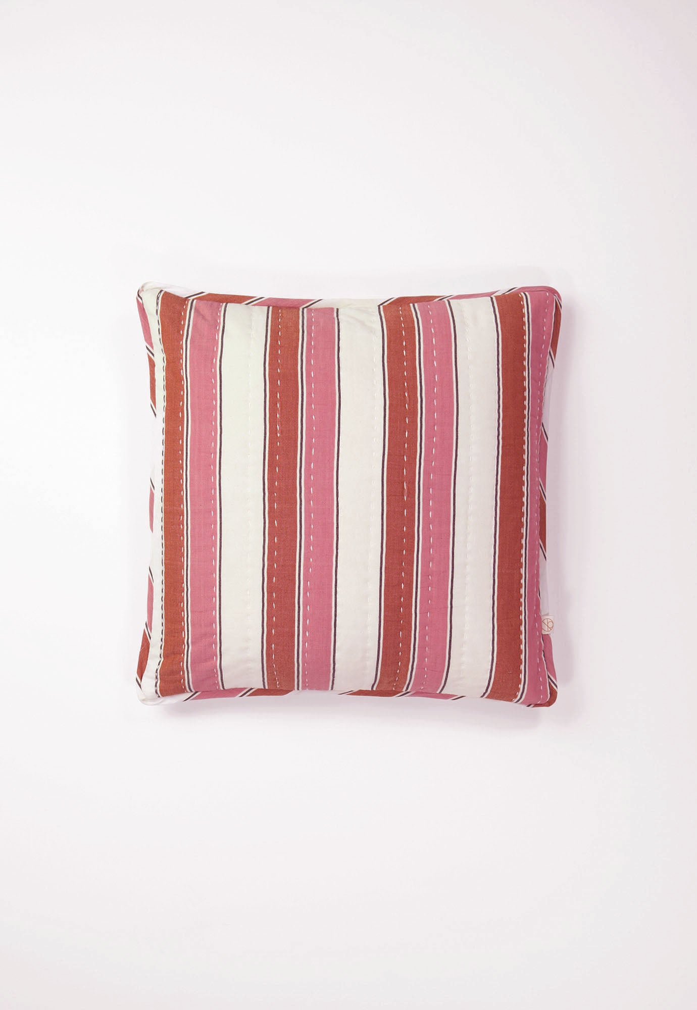 Woven Stripe Handwoven Kantha Cushion Cover