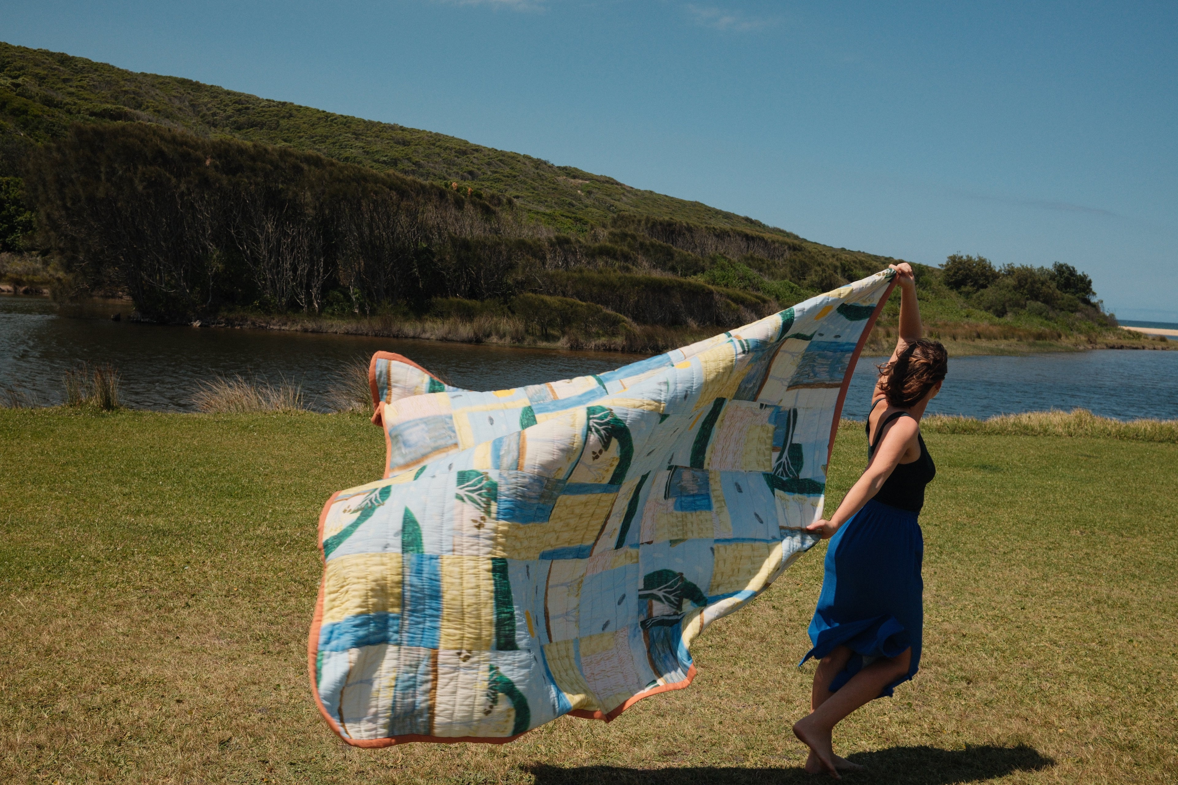 Small Squares Kantha Quilt - Glenloch