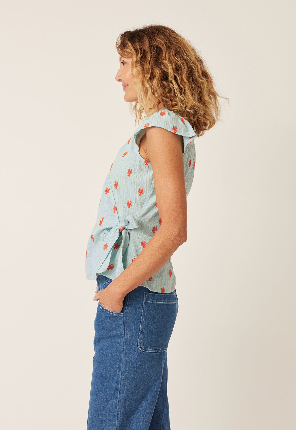 Beatrice Wrap Top - Lobster