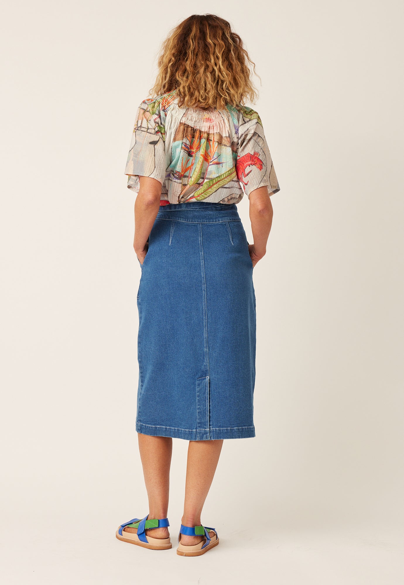 Ume Tie Skirt - Denim