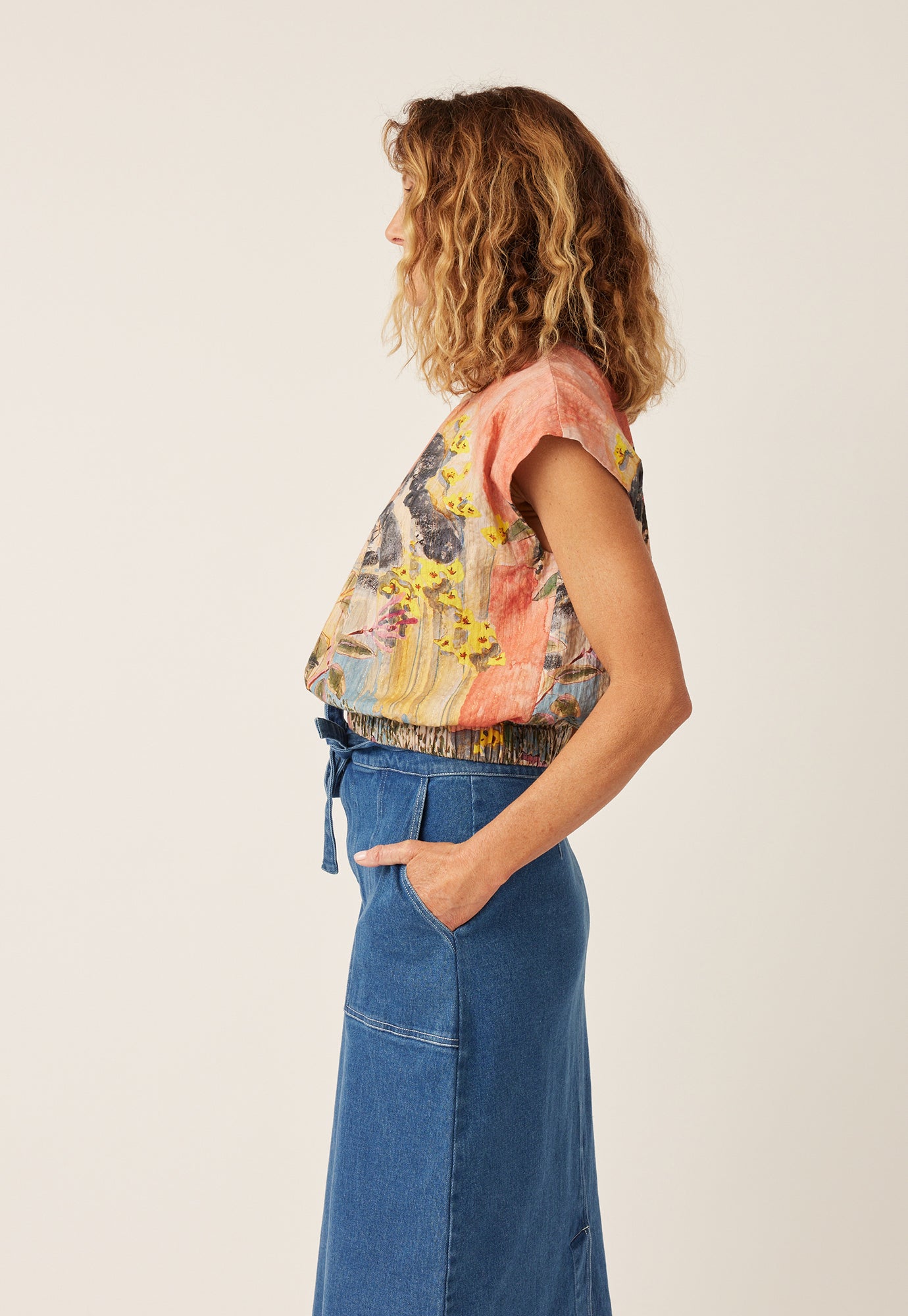 Ume Tie Skirt - Denim