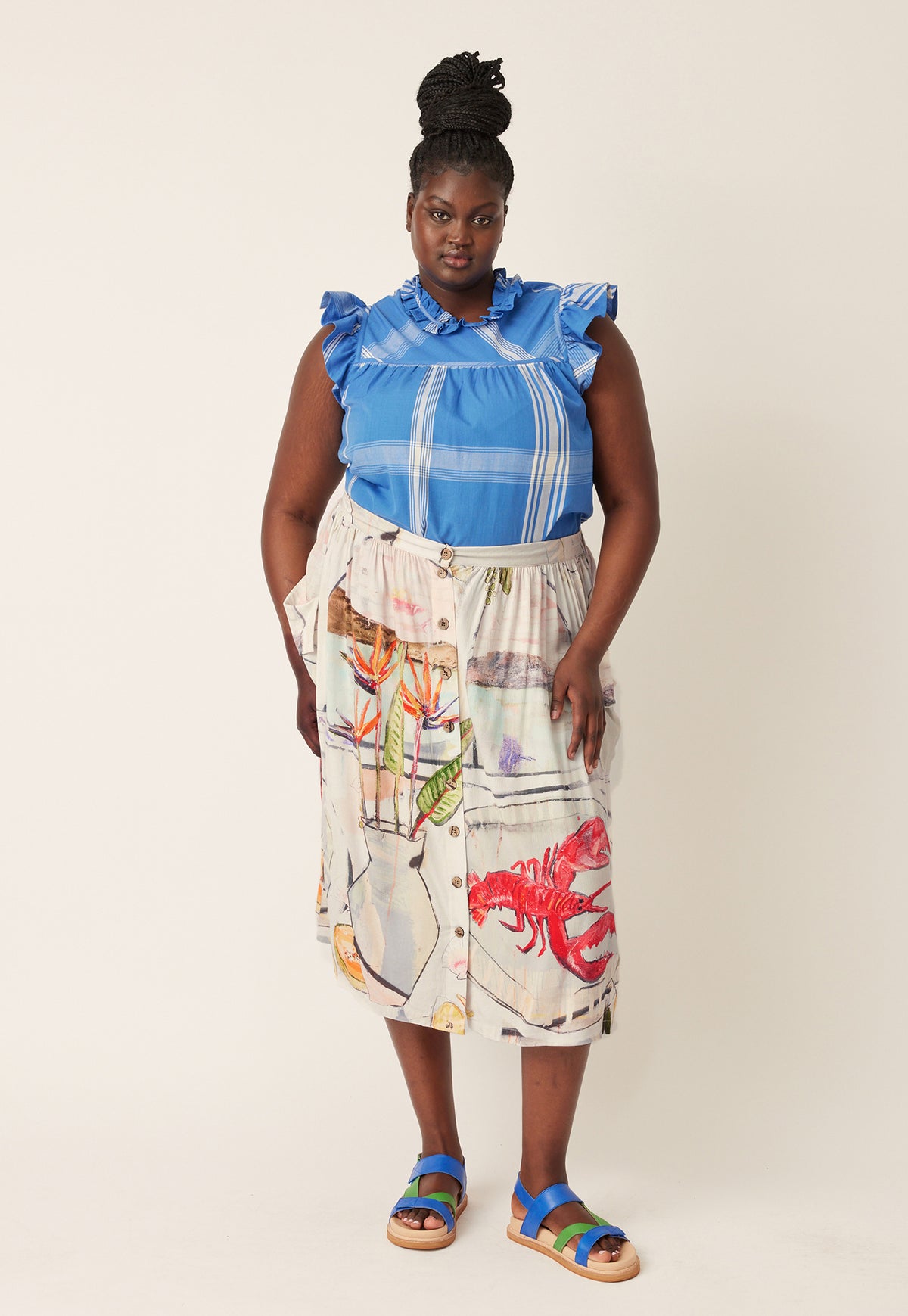 Adi Button Skirt - Archways