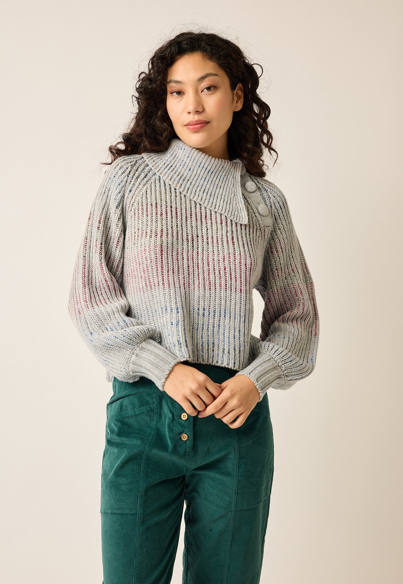 Blossom Rib Knit - Icy Grey