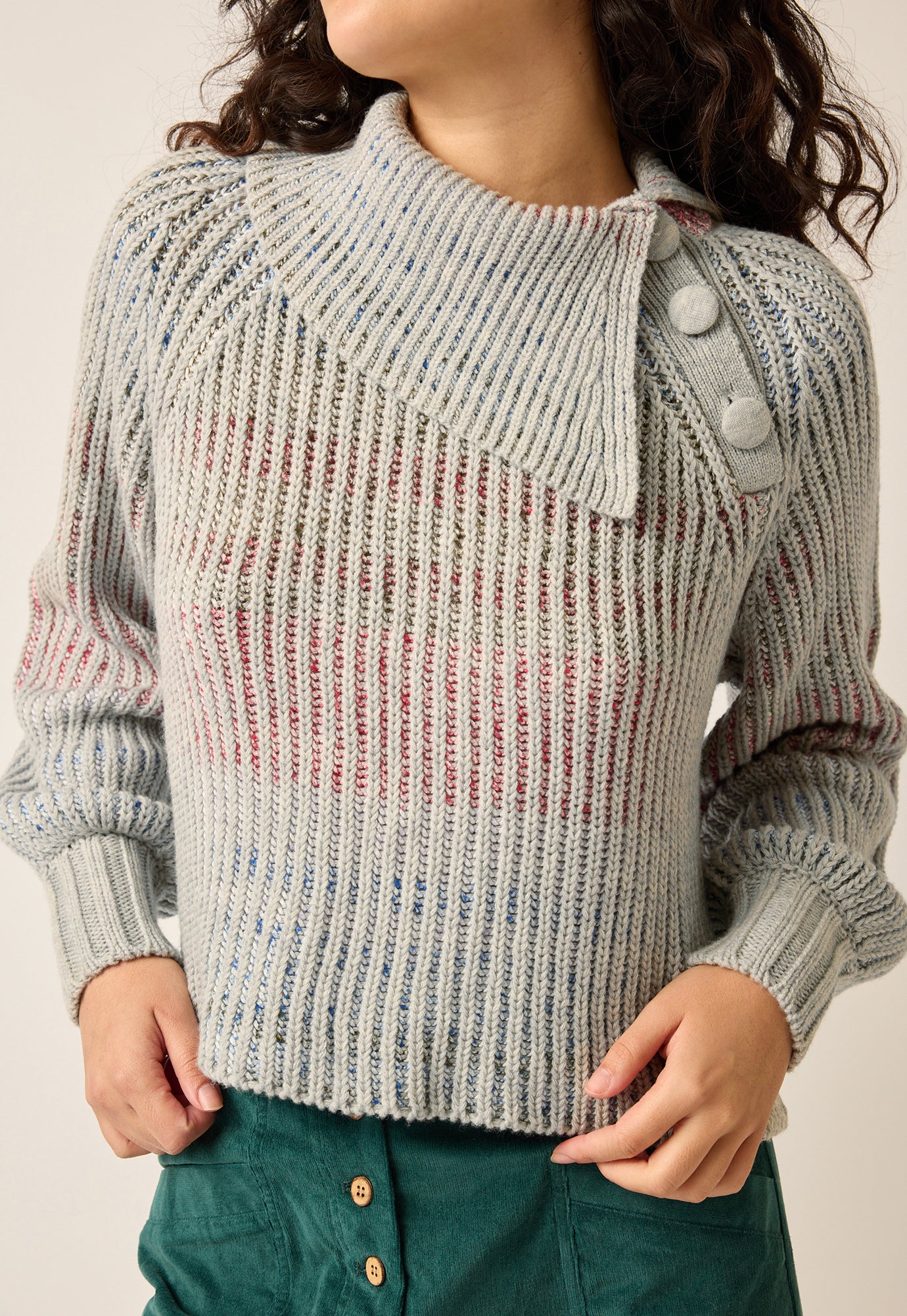 Blossom Rib Knit - Icy Grey