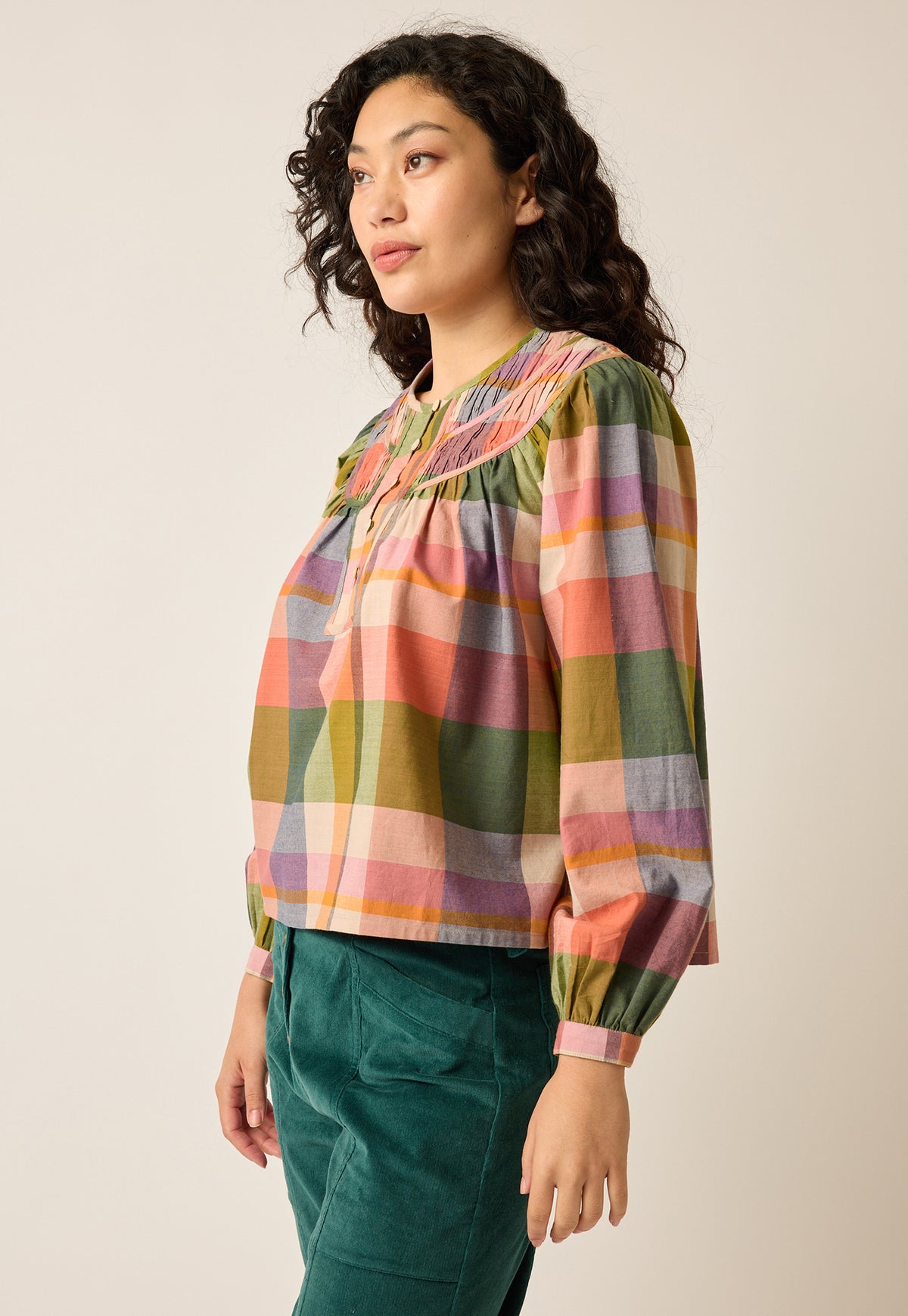 Maris Piped Blouse - Spice Check
