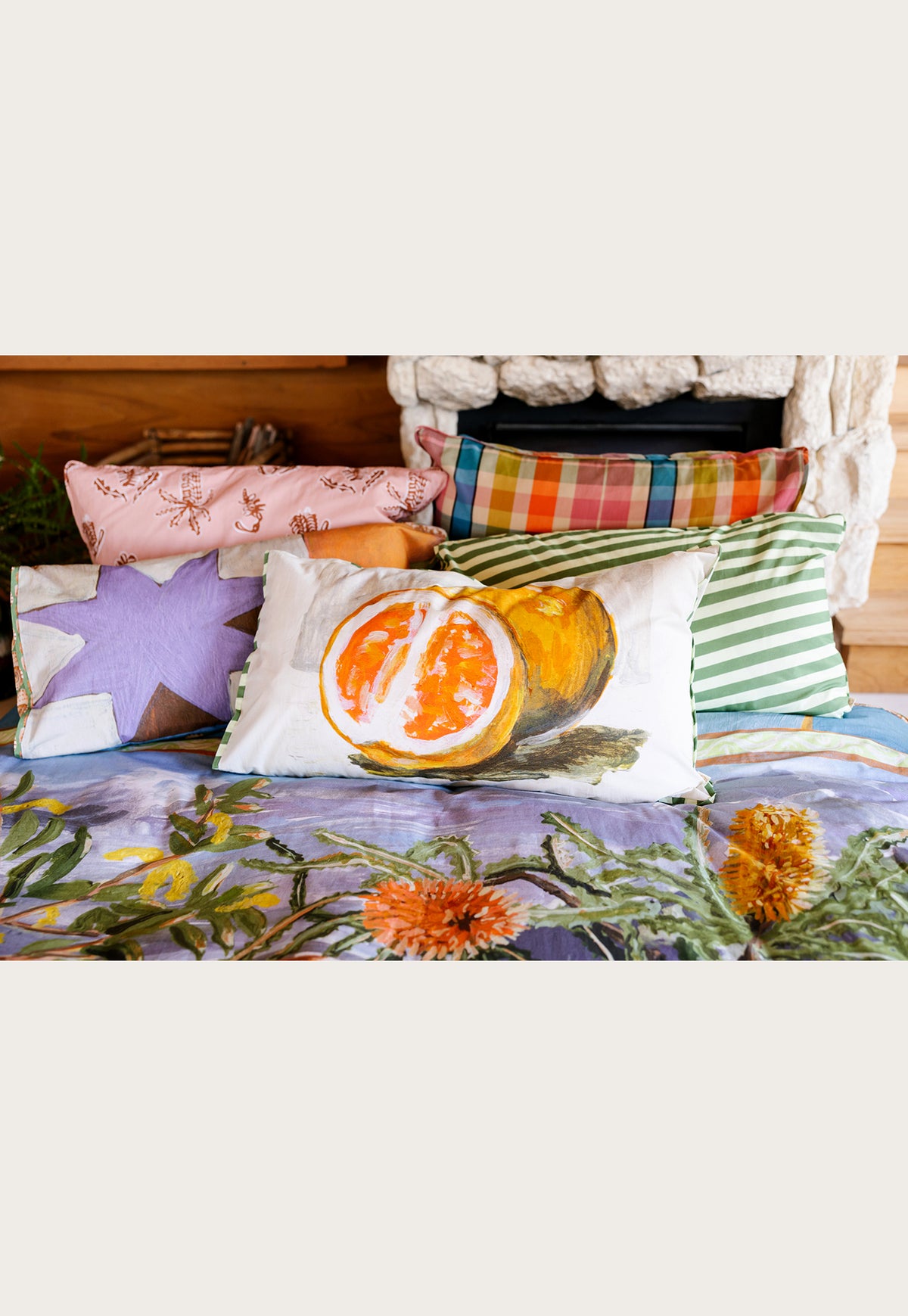 Organic Cotton Pillowcase - Oranges