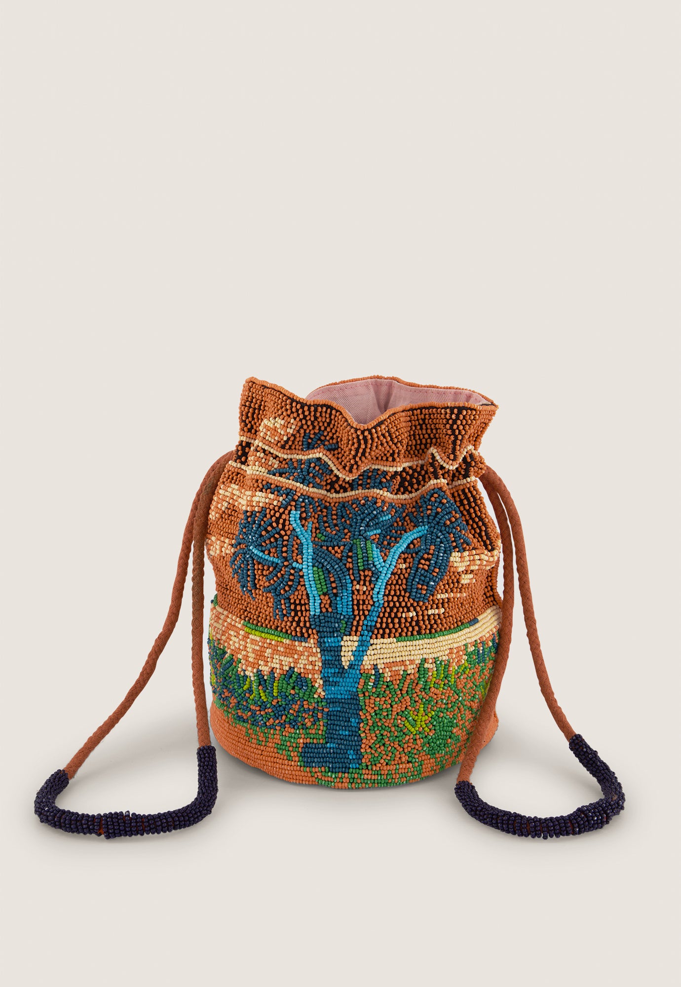 Beaded Pouch - Cork Tree