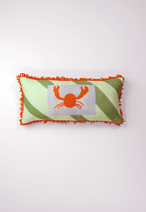 Linen Long Cushion - Crab