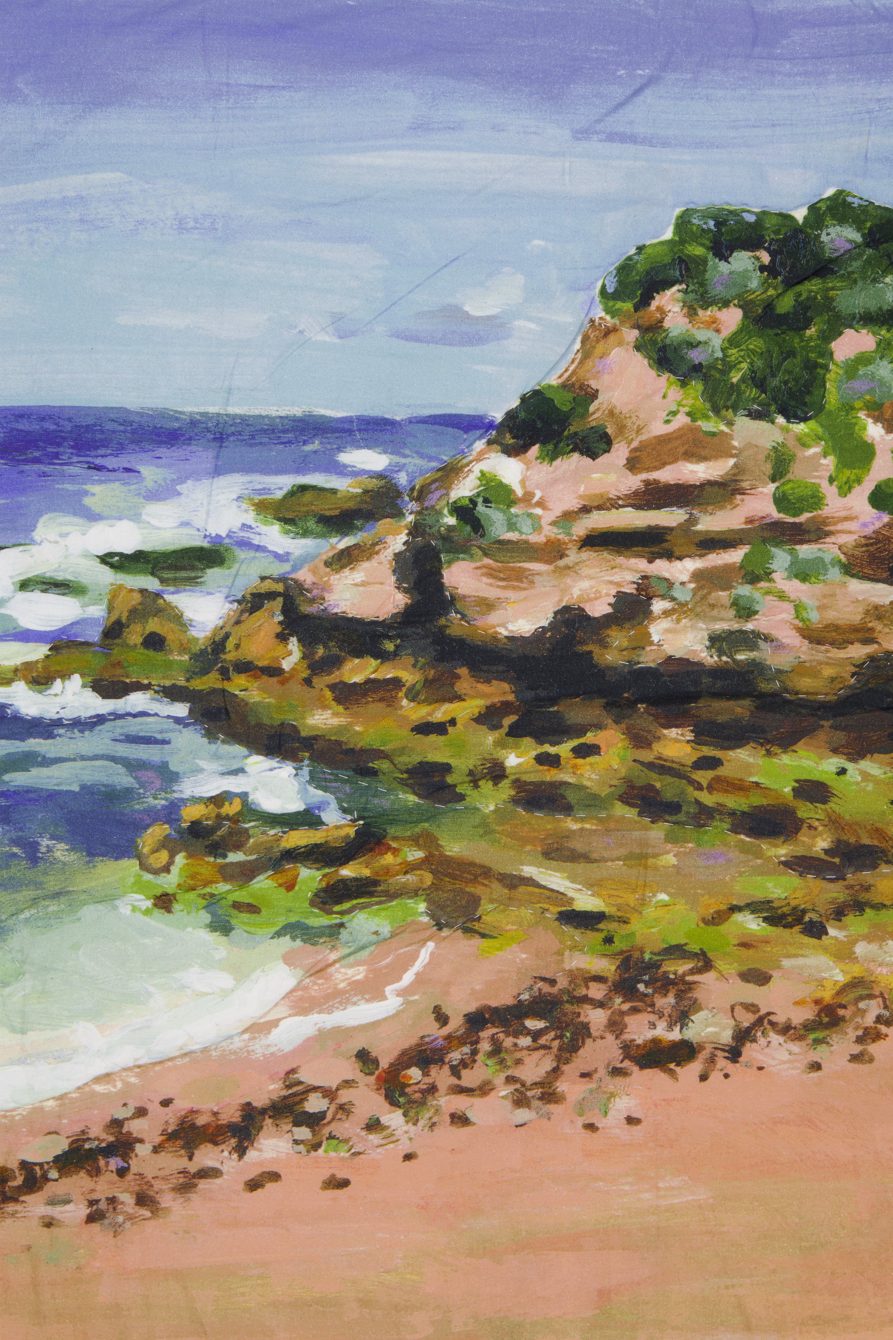 Organic Cotton Kantha Quilt - Beach Landscape